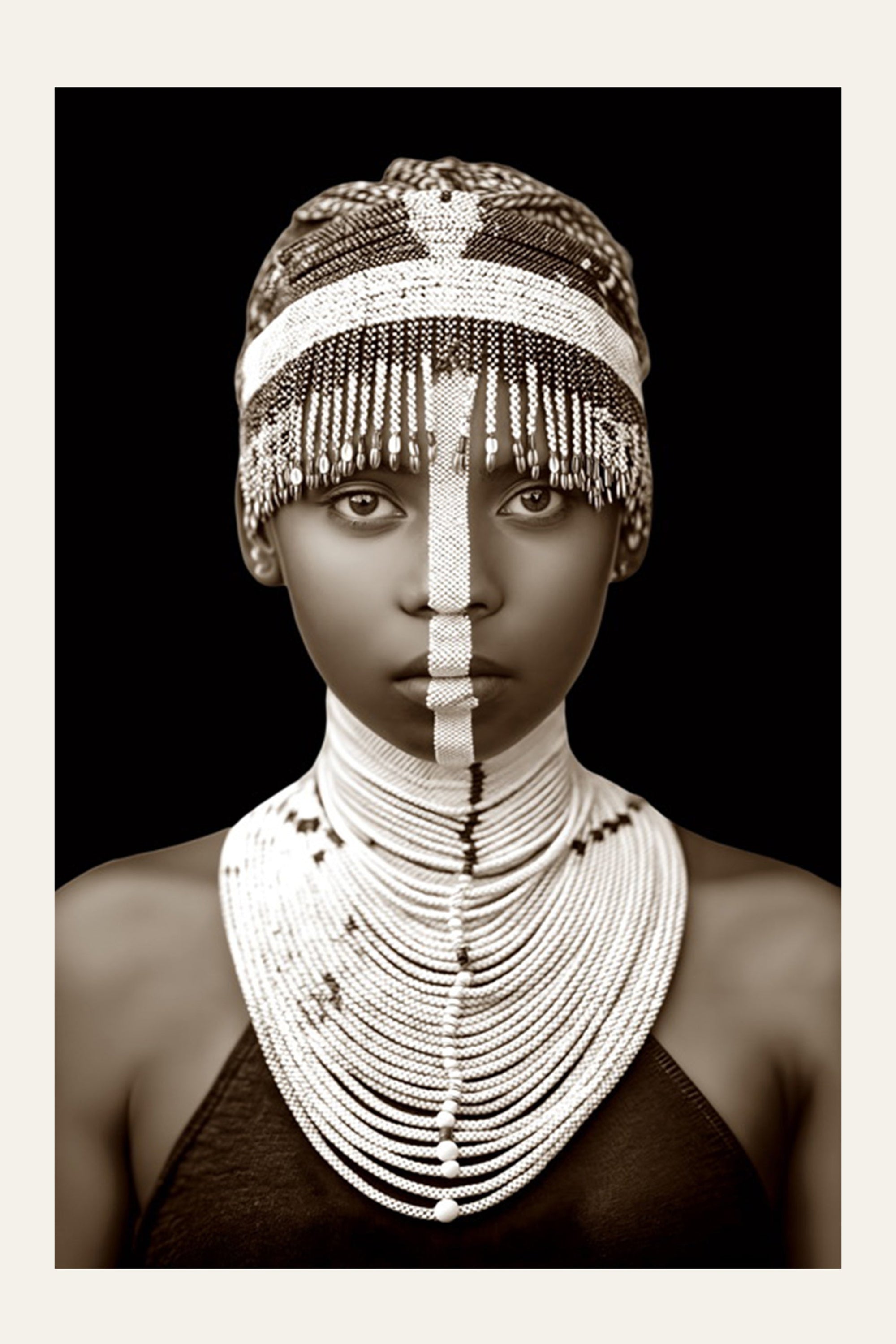 Vintage tribal African portrait wall art