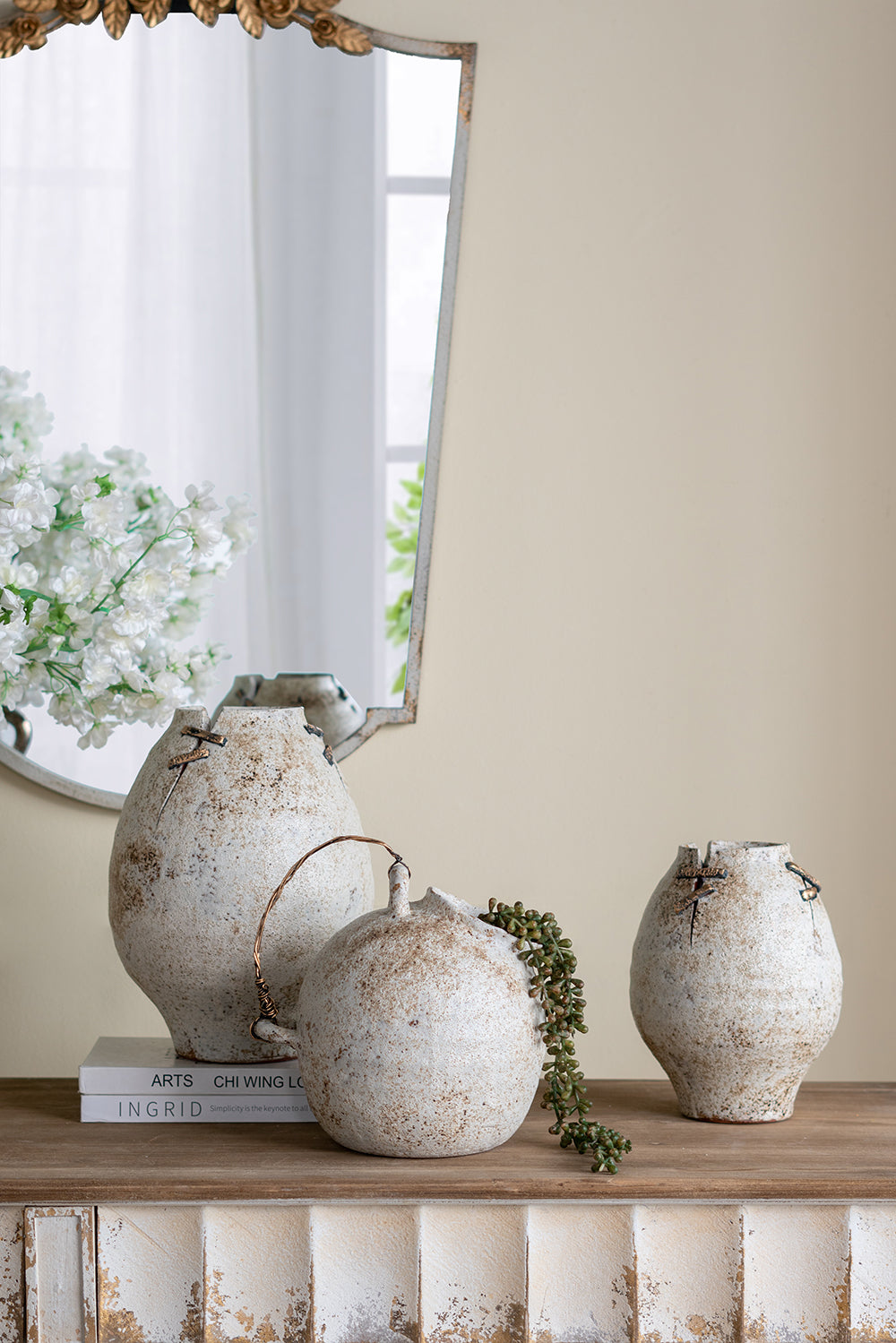Wabi sabi ceramic vase by Fusion Furnishing