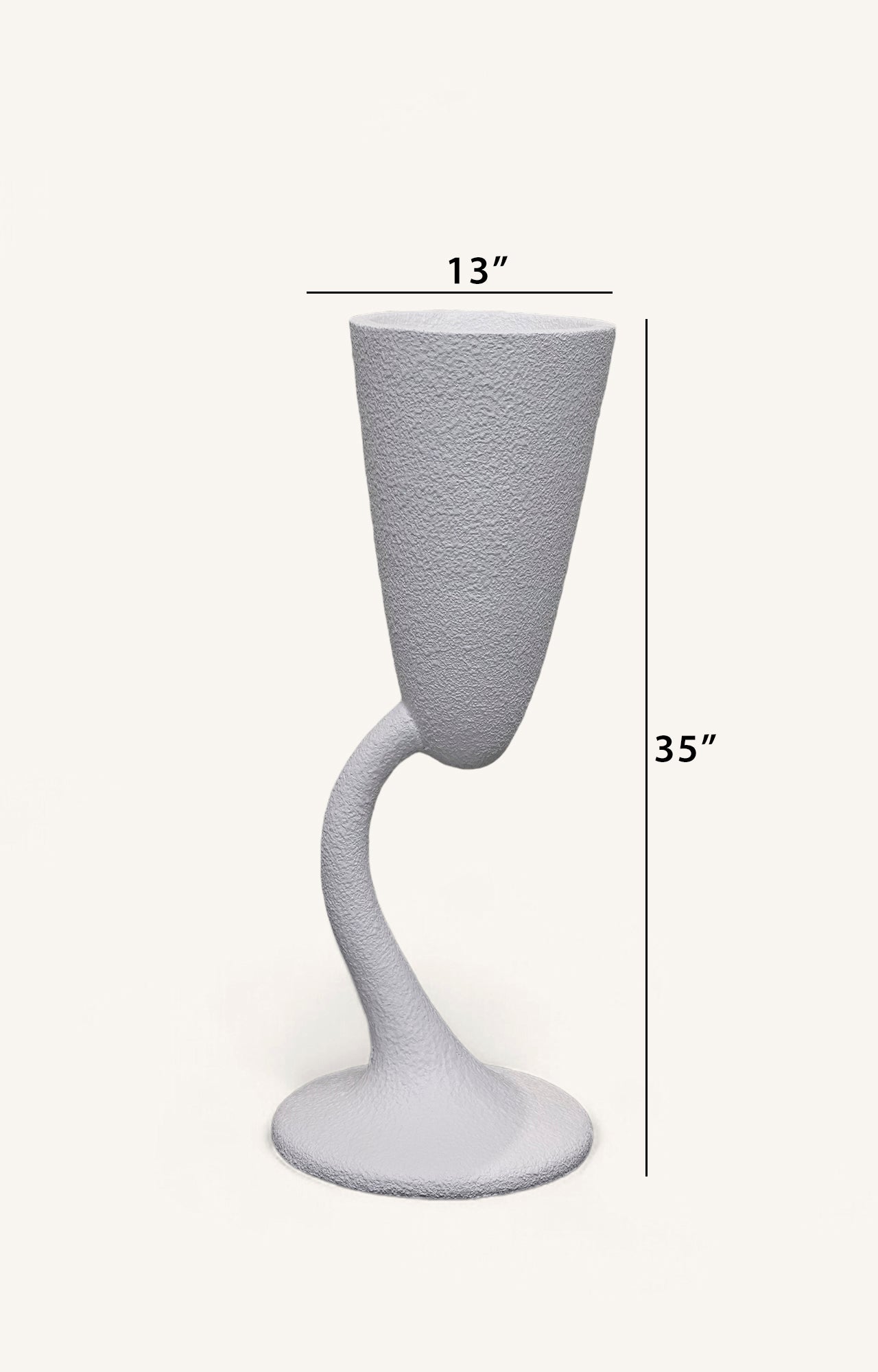 White Lamp style resin planter_size