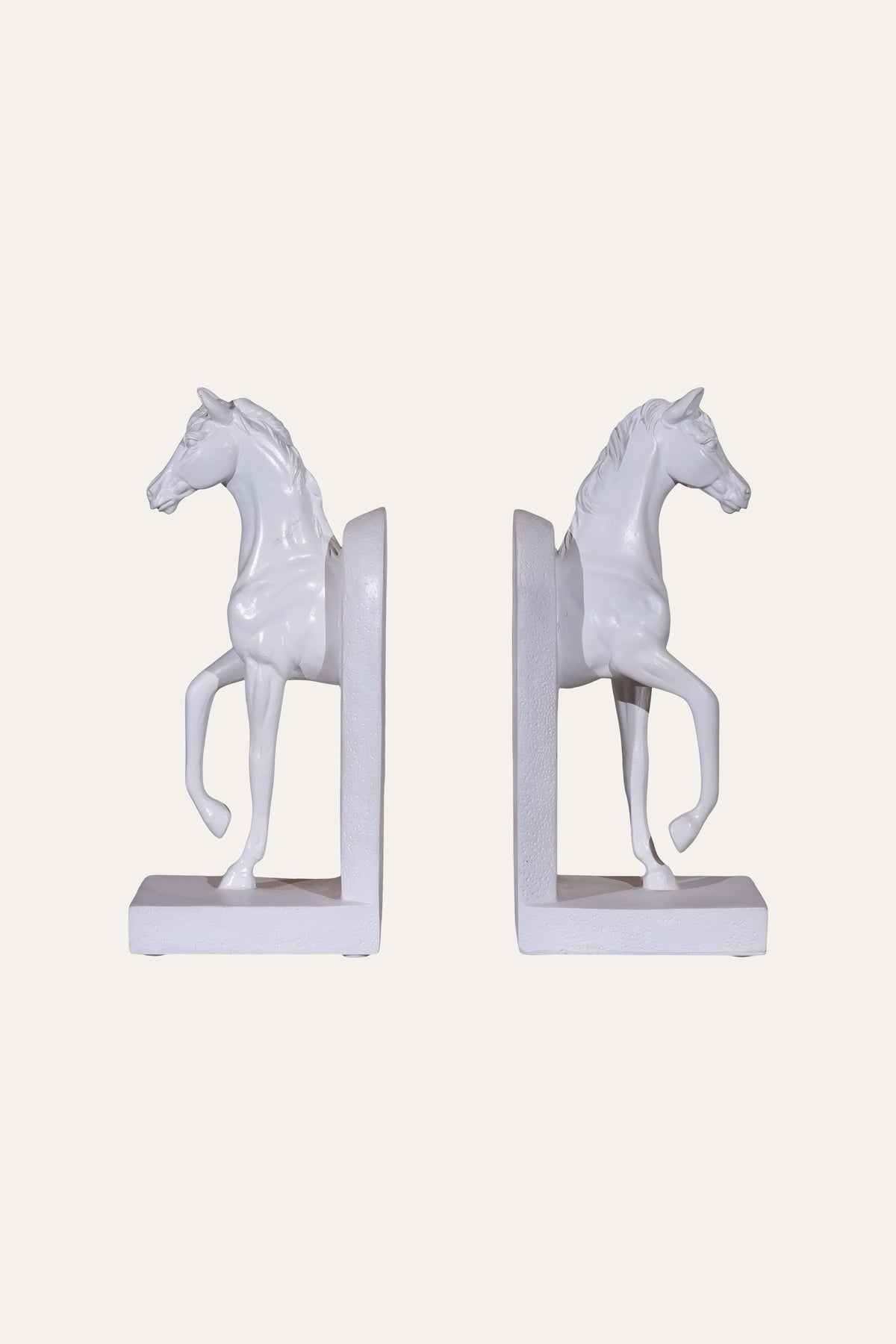 White horse bookends for office spaces