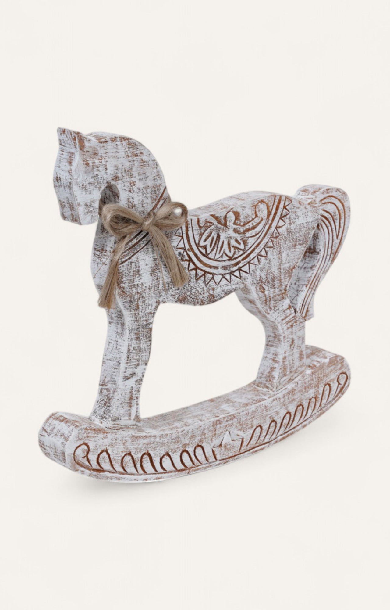 Whitewash Wooden Holiday Horse