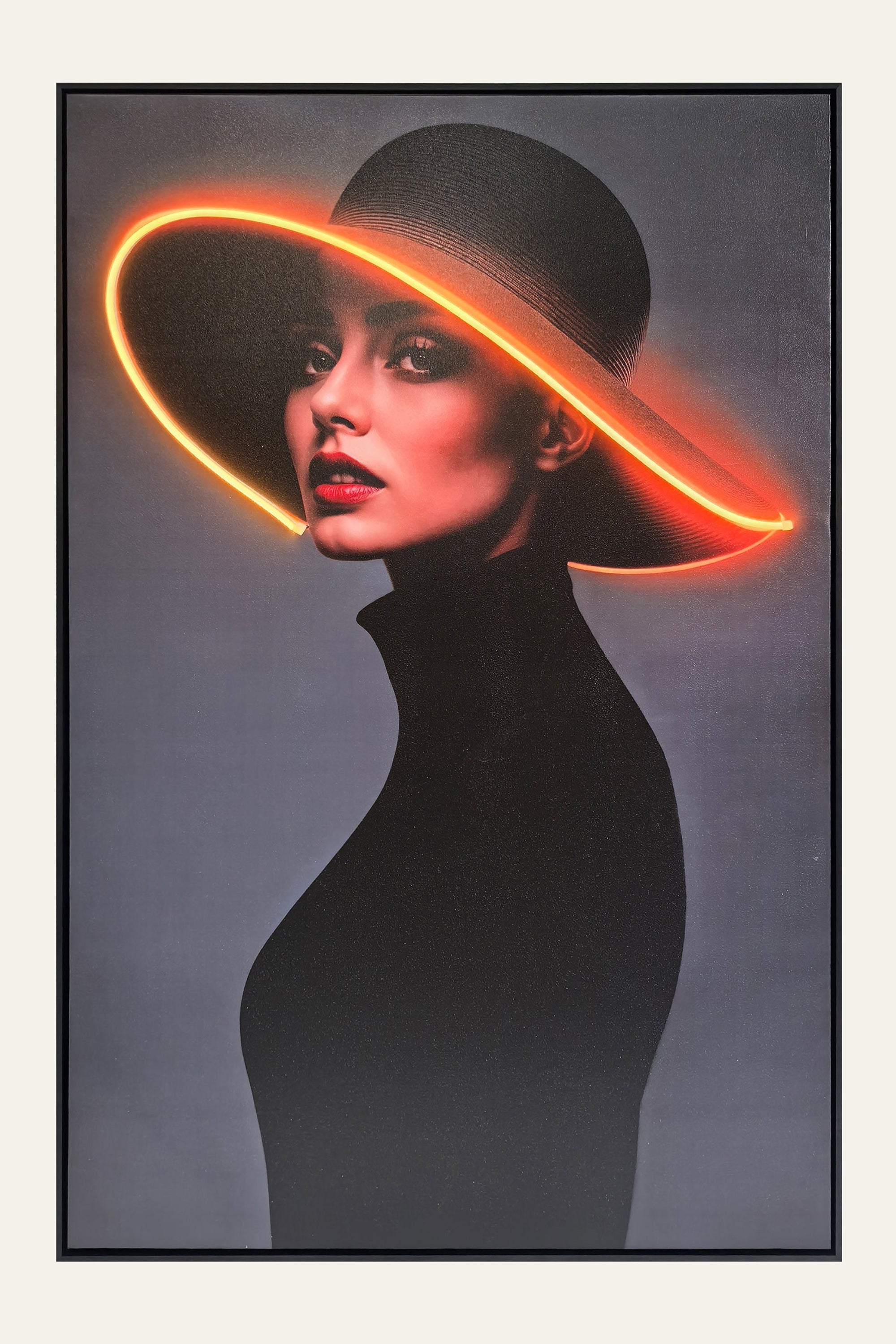 Woman in Black LED Painting luxury modern wall décor
