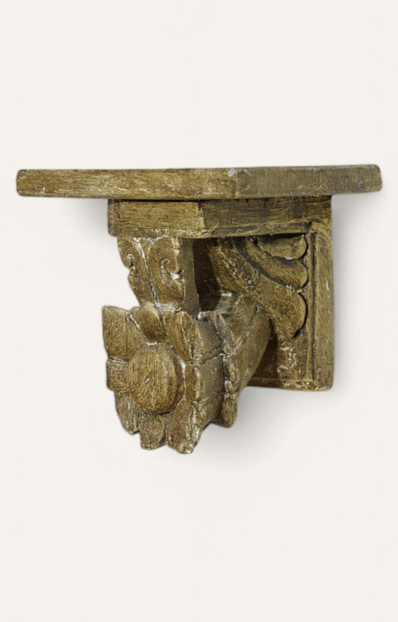 Wooden Floral Carved Wall Bracket