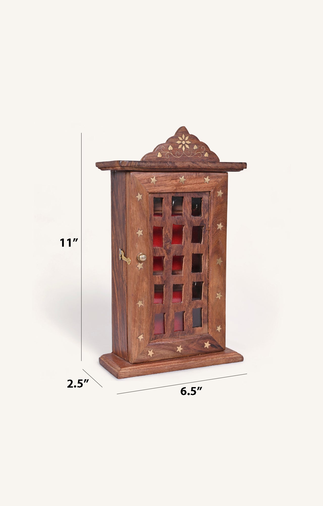 Wooden Key Holder with Panel Door_Size