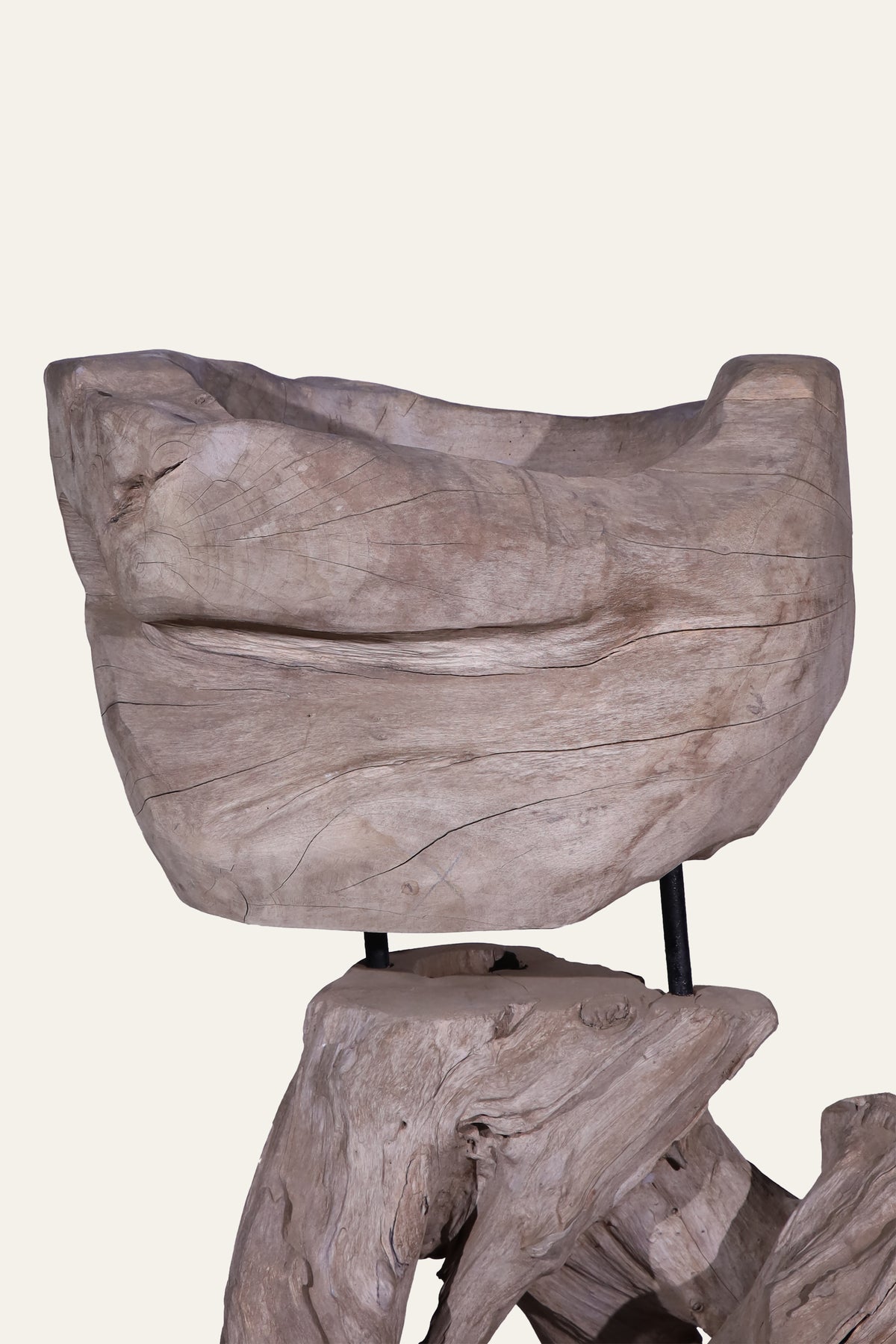 Wooden bowl pedestal for living room