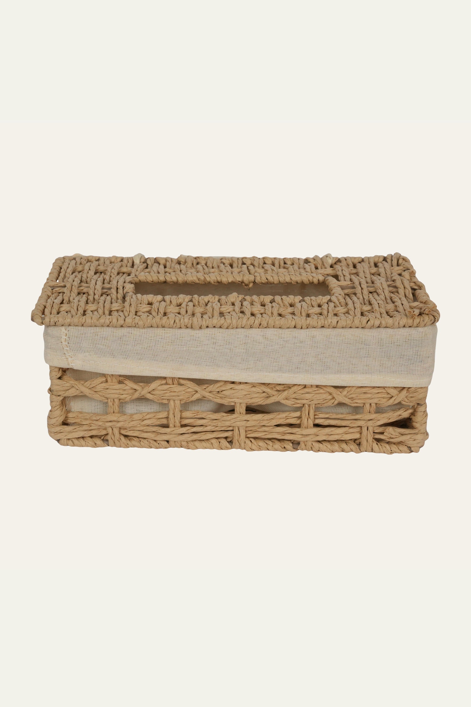 Woven Paper and Cotton Tissue Box Holder for Home Décor