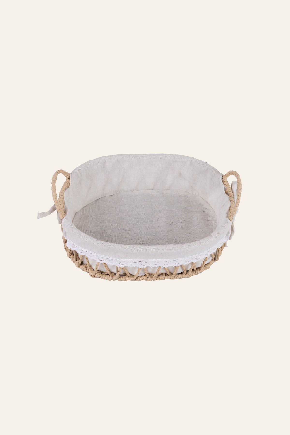 Woven basket with liner