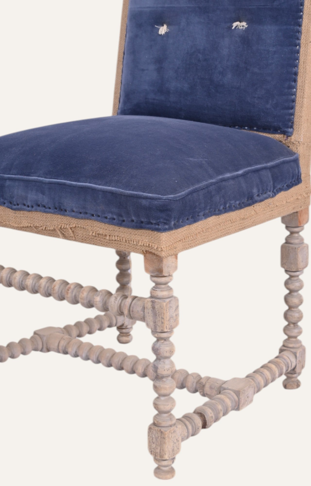 French Blue tussles Dining Chair