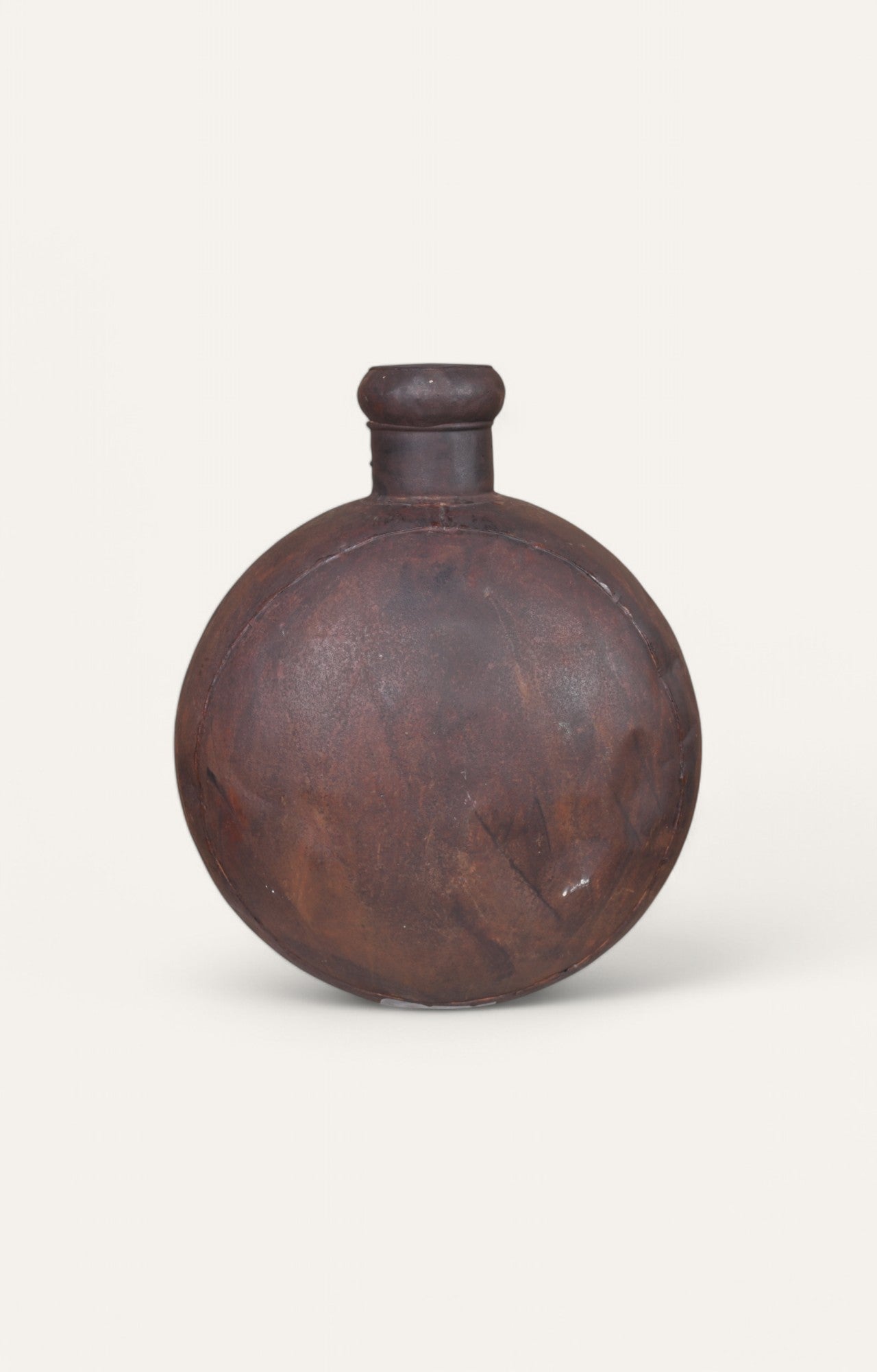 Rustic Brown Bottle-Shaped Metal Vase