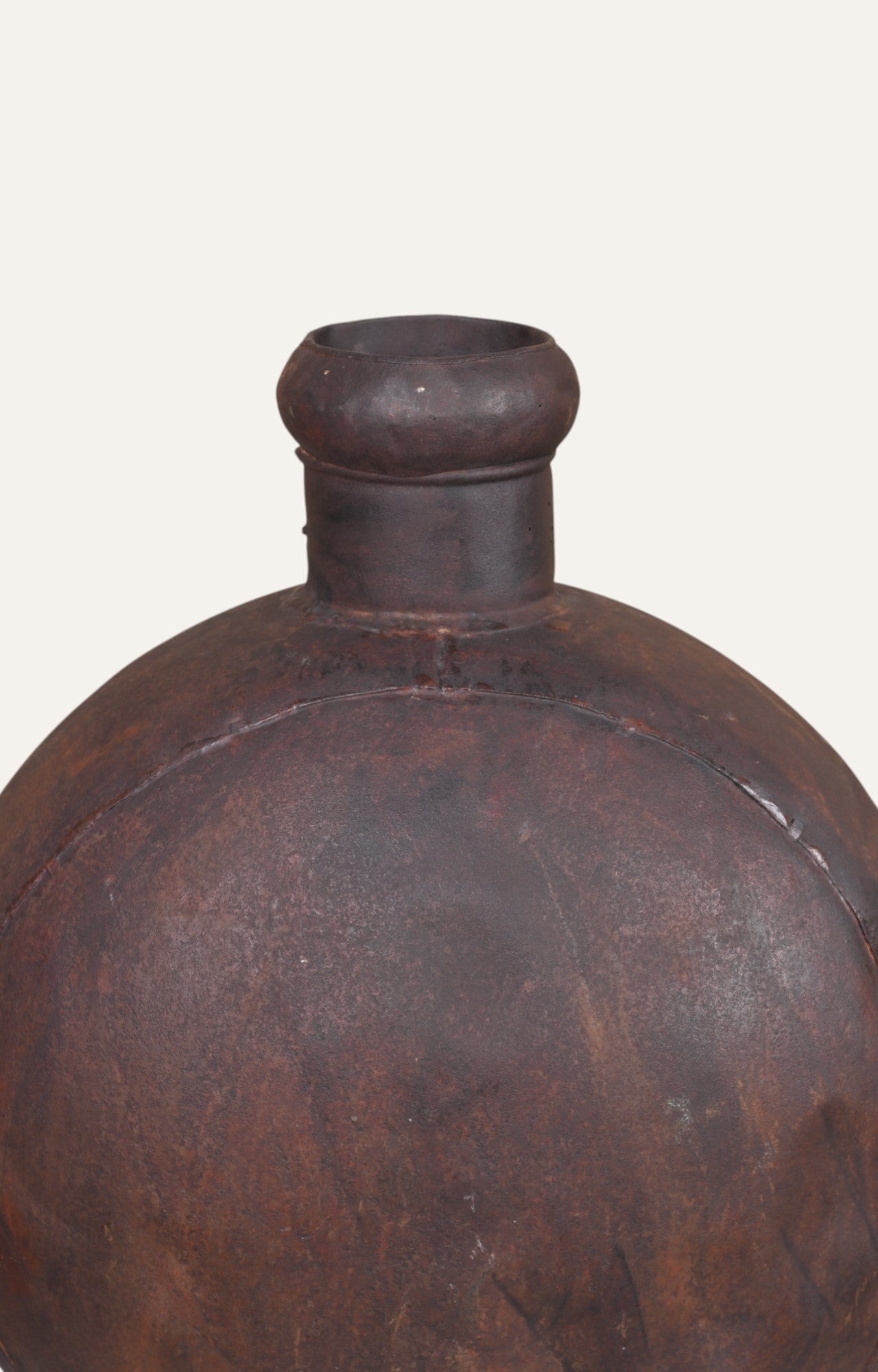 Rustic Brown Bottle-Shaped Metal Vase