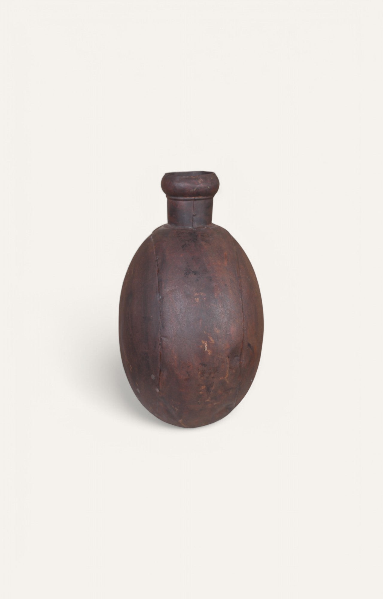 Rustic Brown Bottle-Shaped Metal Vase