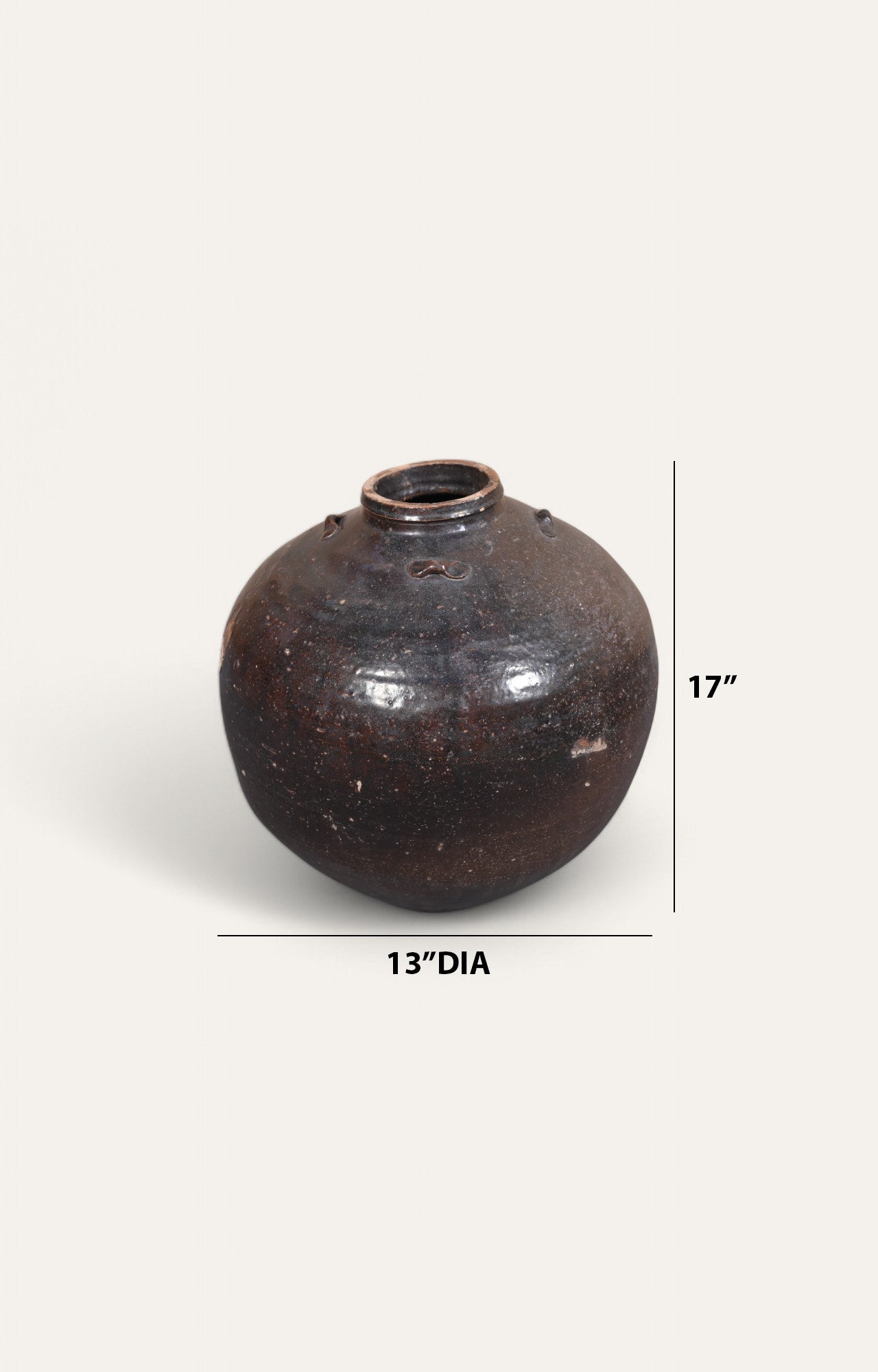 Round Minimallistic Chinese Terracotta Pot