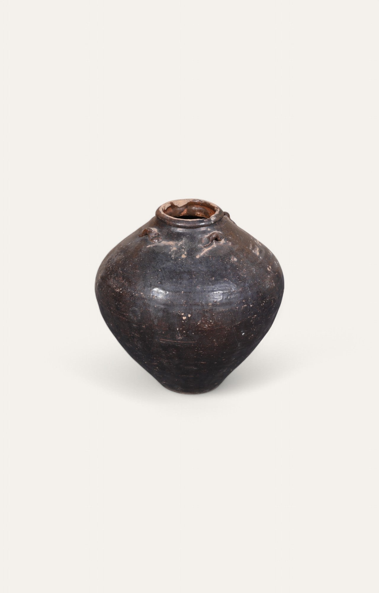 Black Earthenware Clay Pot