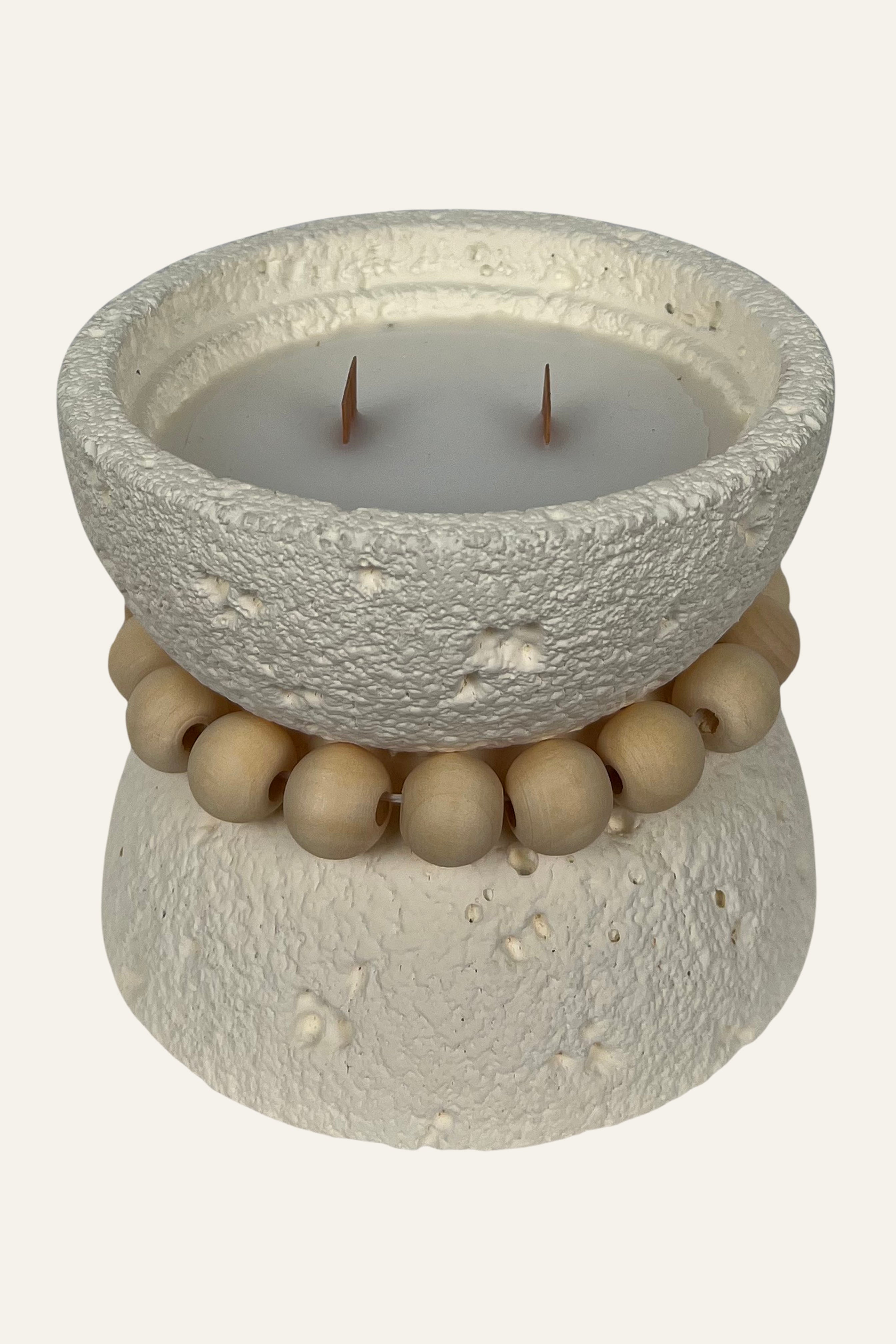 beaded textured soy wax candle centerpiece decor