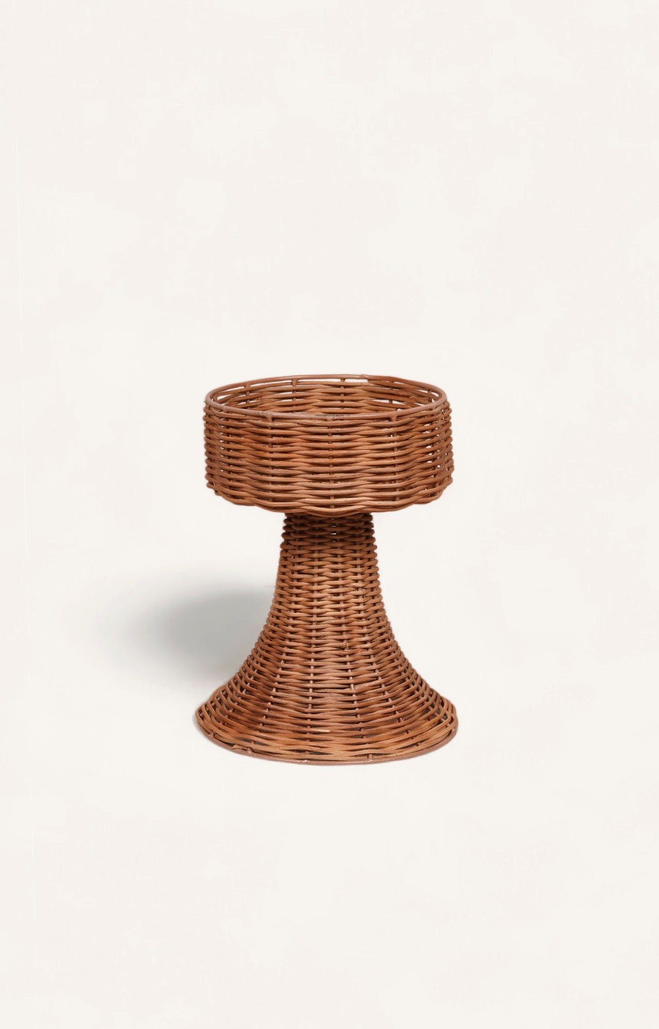 Cane Weave Candle Stand Big