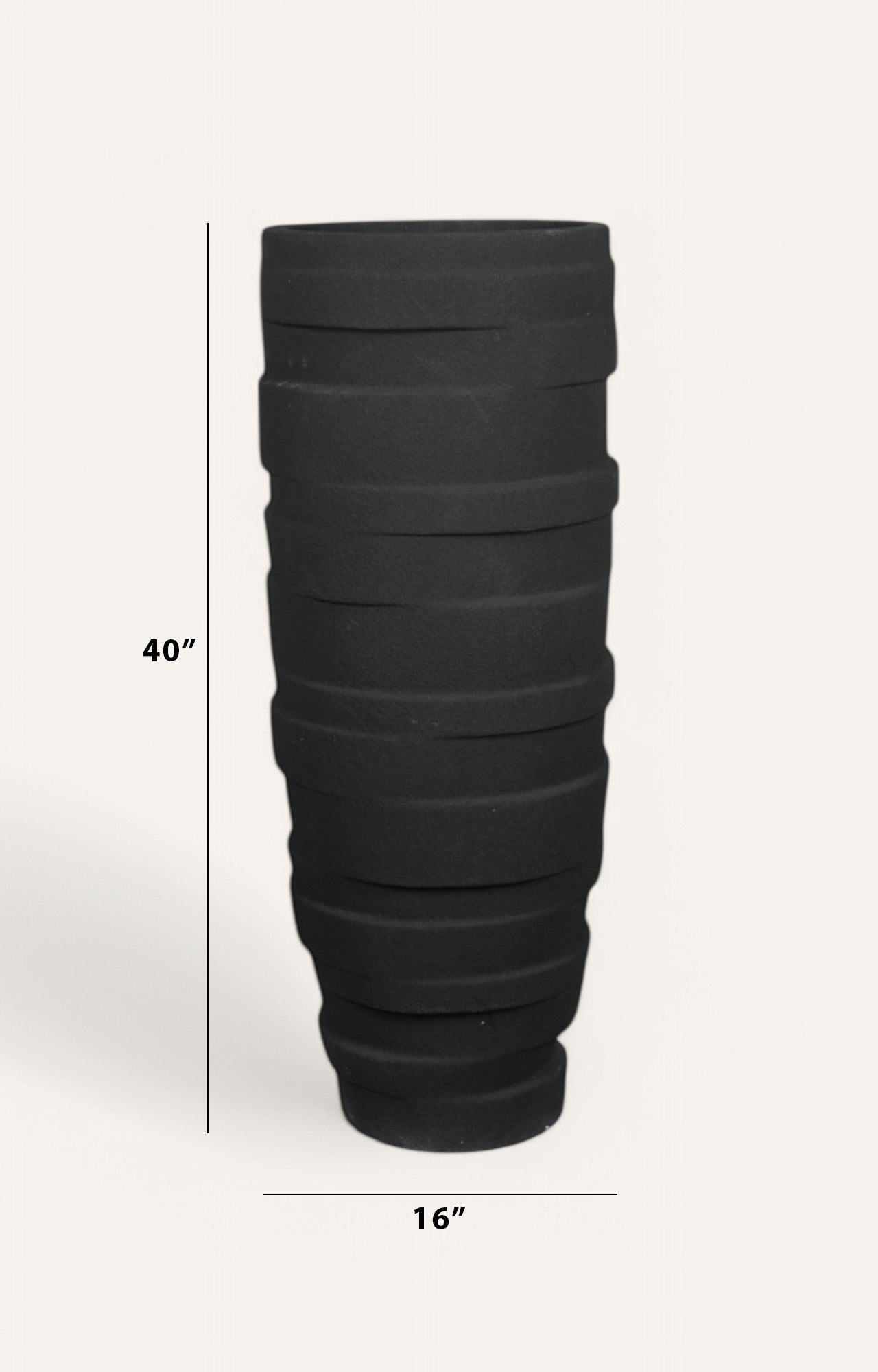 Layered Black Planter - Big