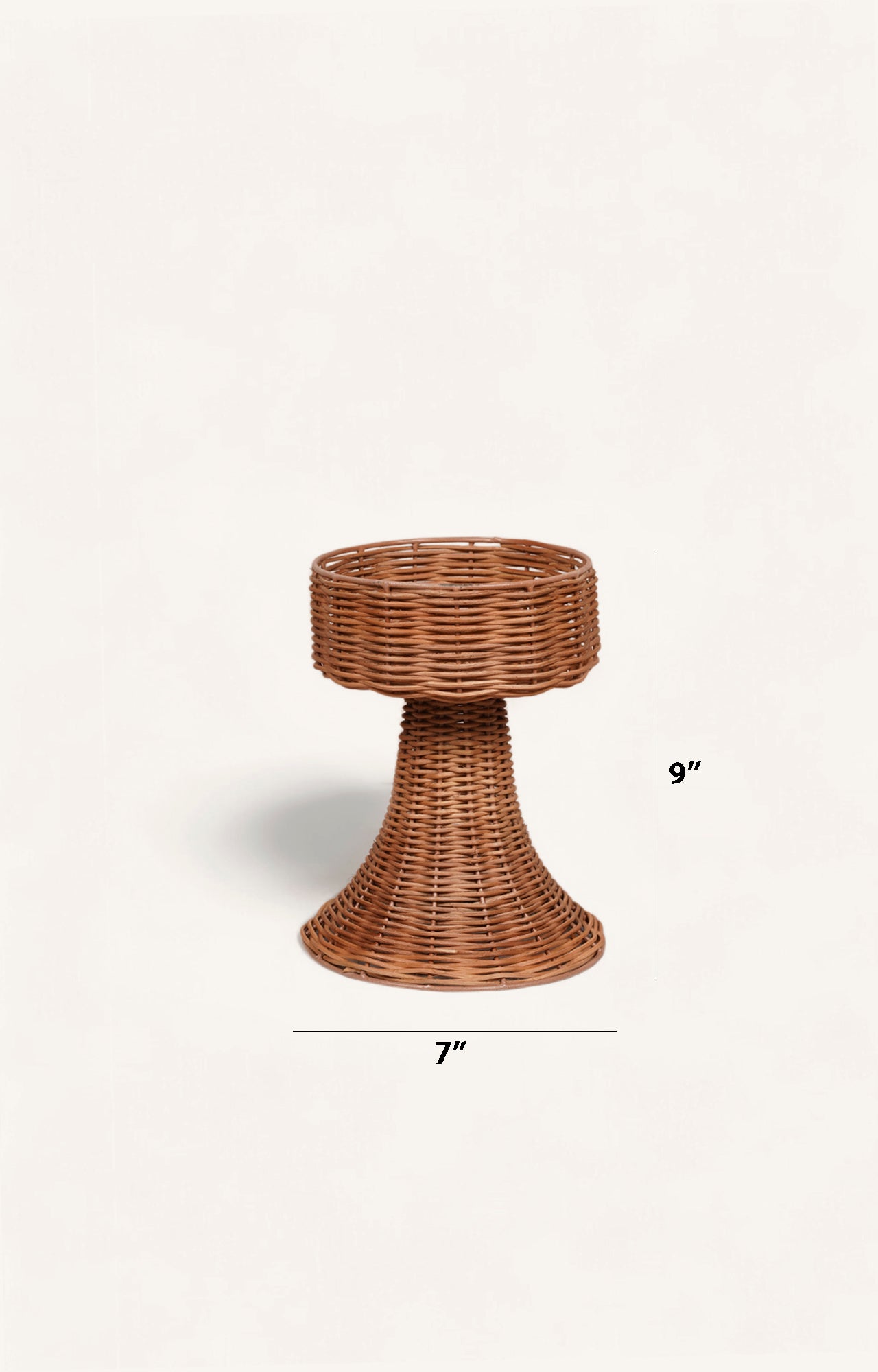 Cane Weave Candle Stand Big