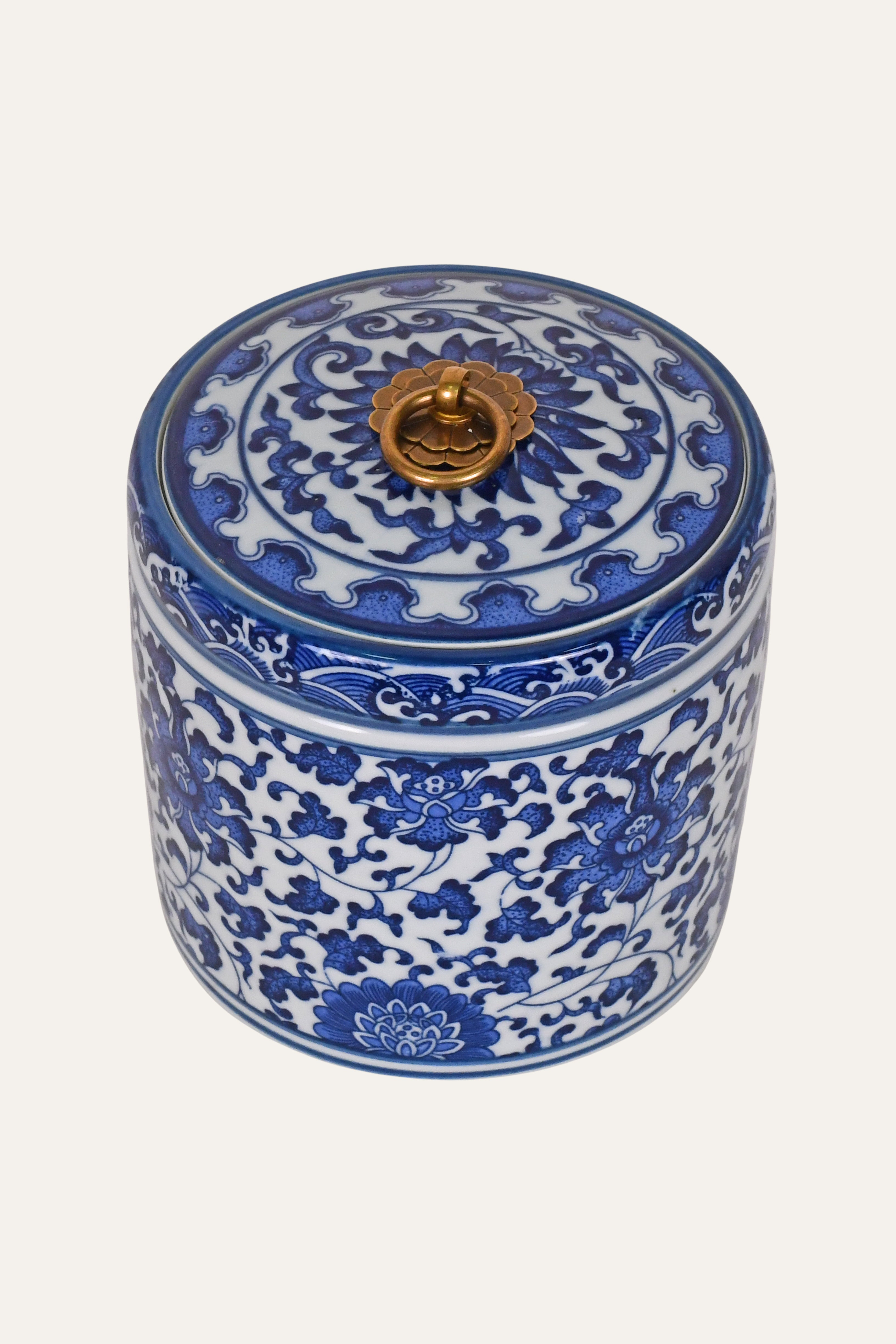 blue white porcelain storage