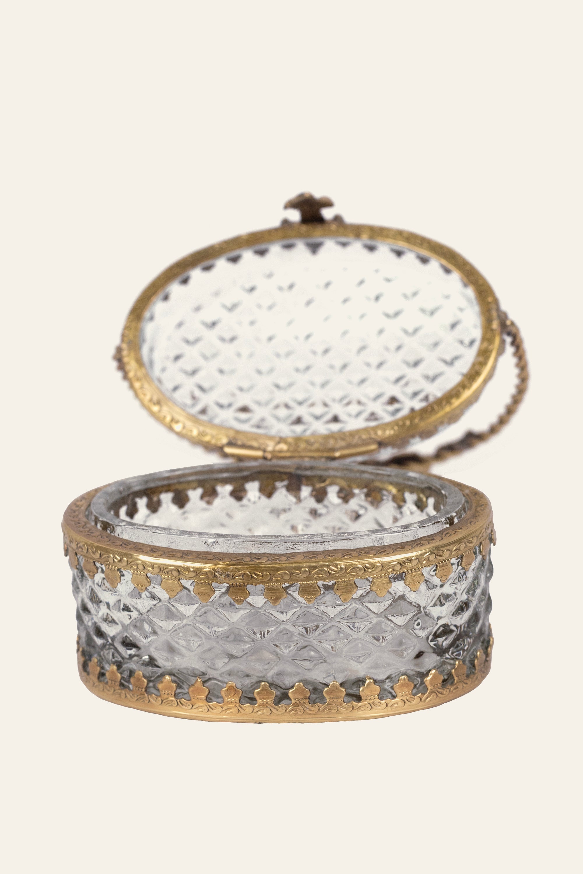 brass glass jewellery organiser