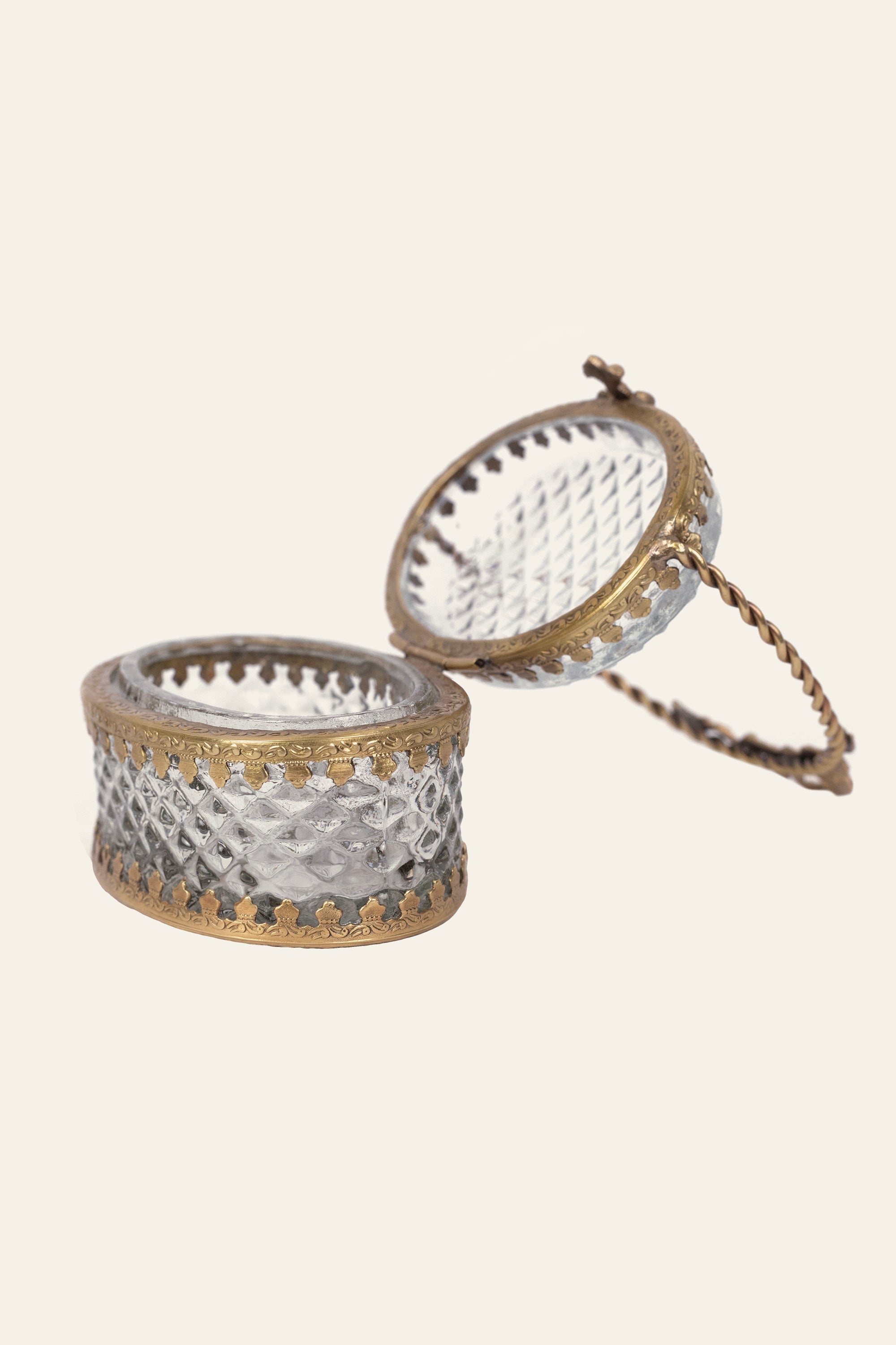 brass glass trinket storage organiser
