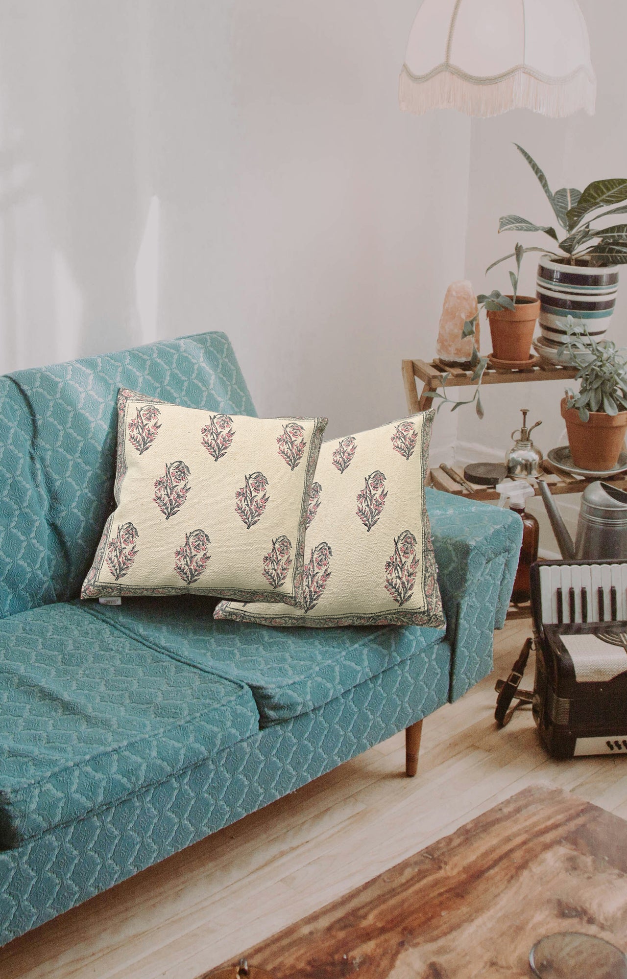 Floral Printed Handwoven Cushion Covers