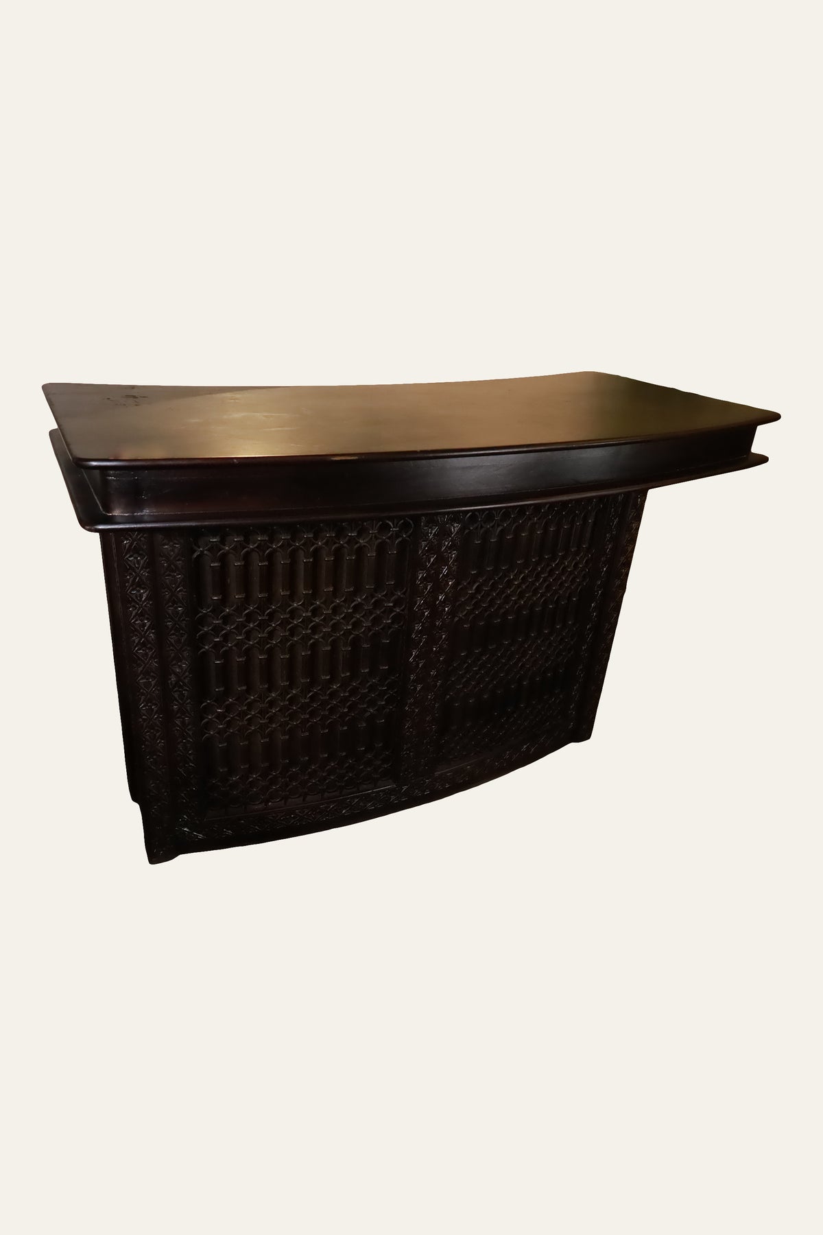 carved wooden bar cabinet
