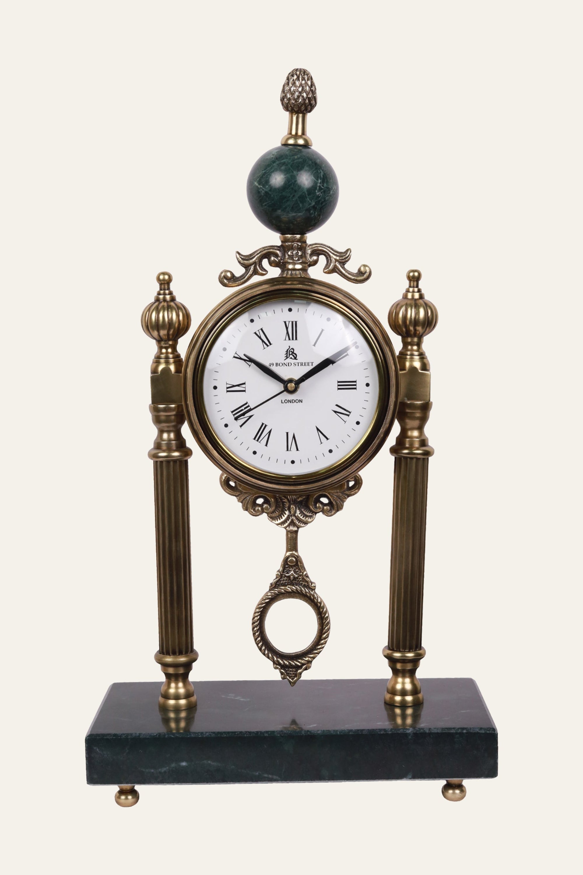 classic aluminium glass table clock