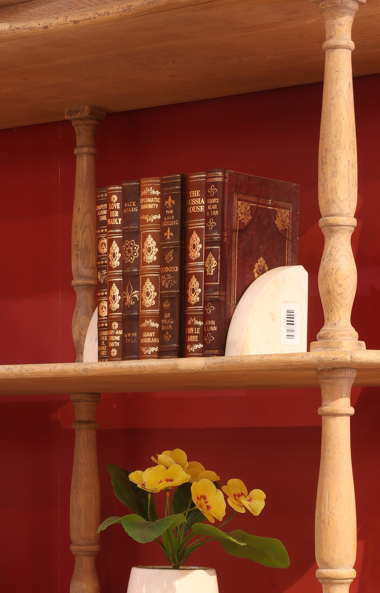 crescent-shaped marble bookends