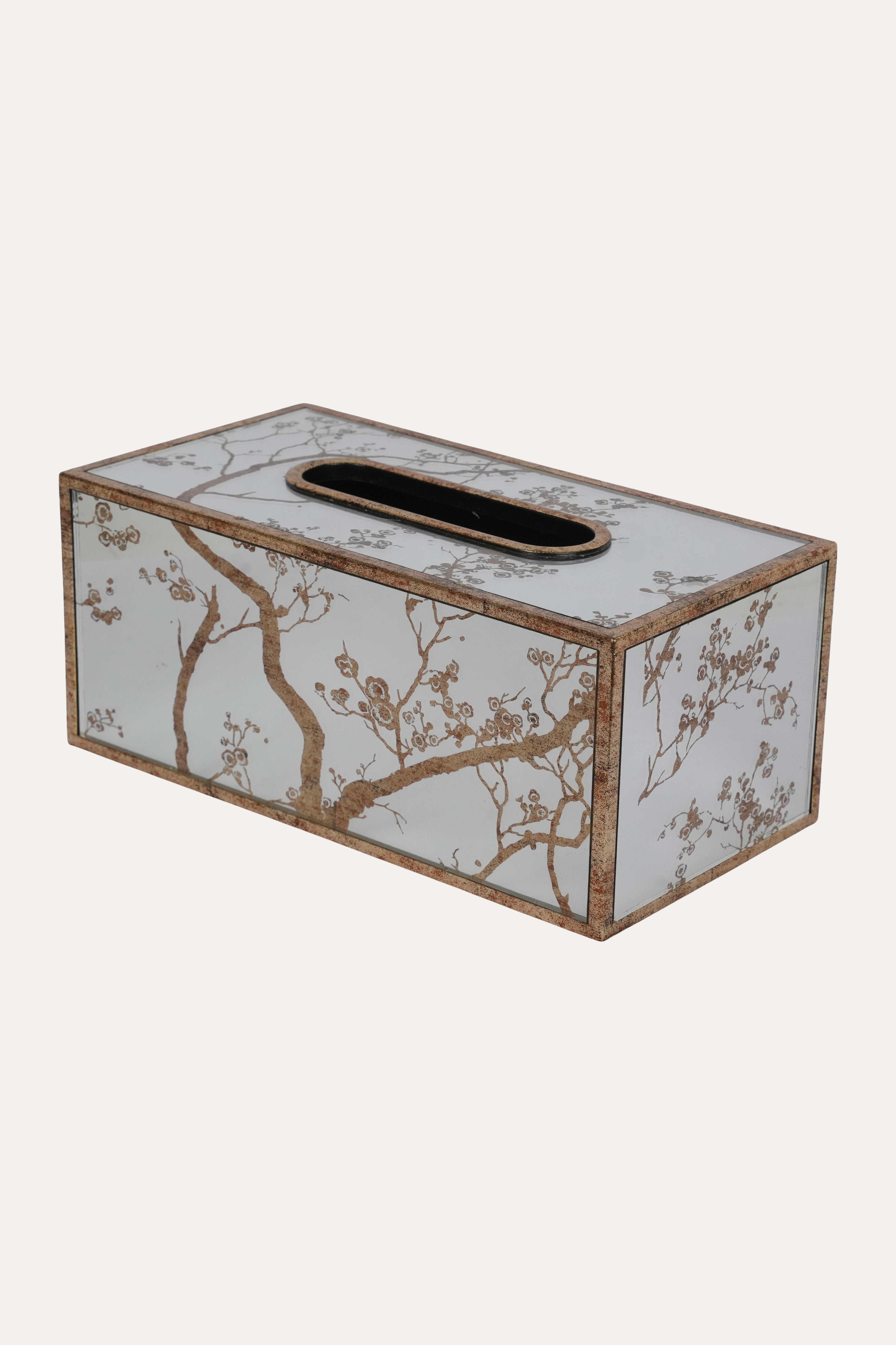 decorative glass tissue box