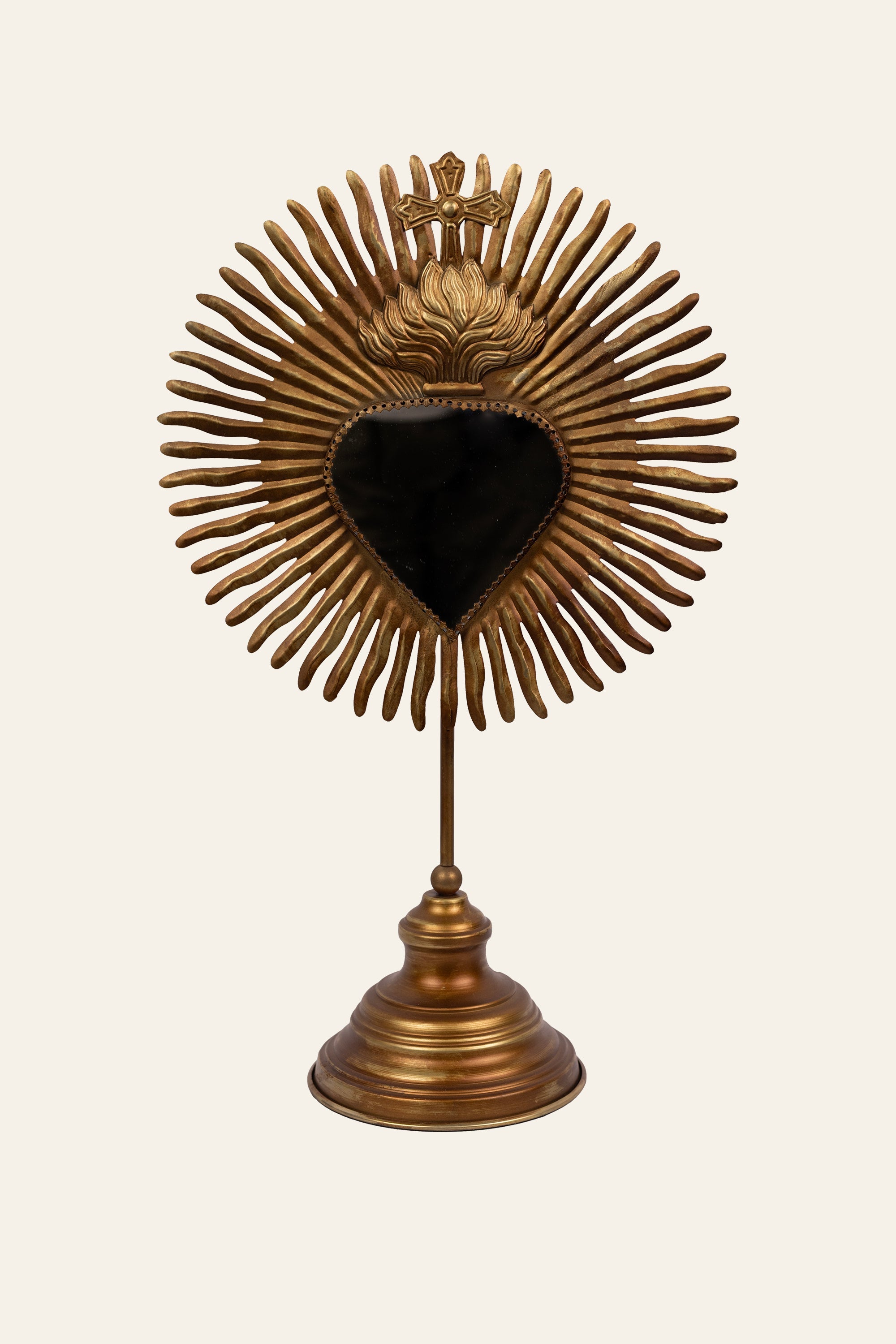 decorative sunburst heart sculpture