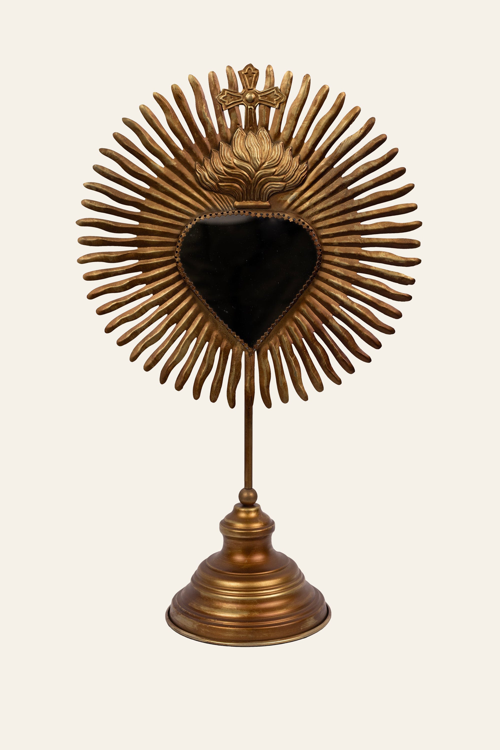 Sunburst Scared Heart with Pedestral Base