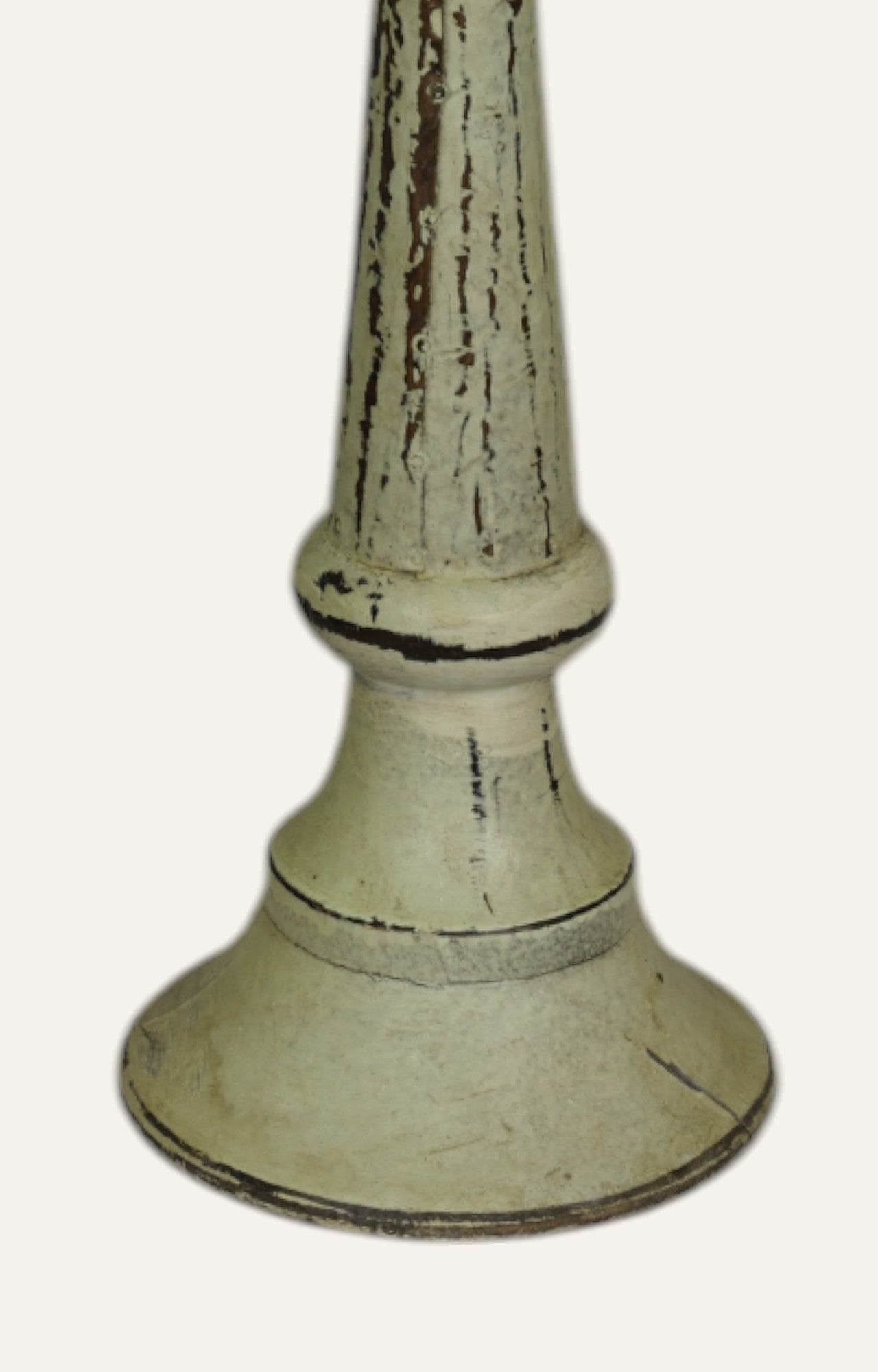 Ivory Natural Wood Finish Vintage Candle Stand