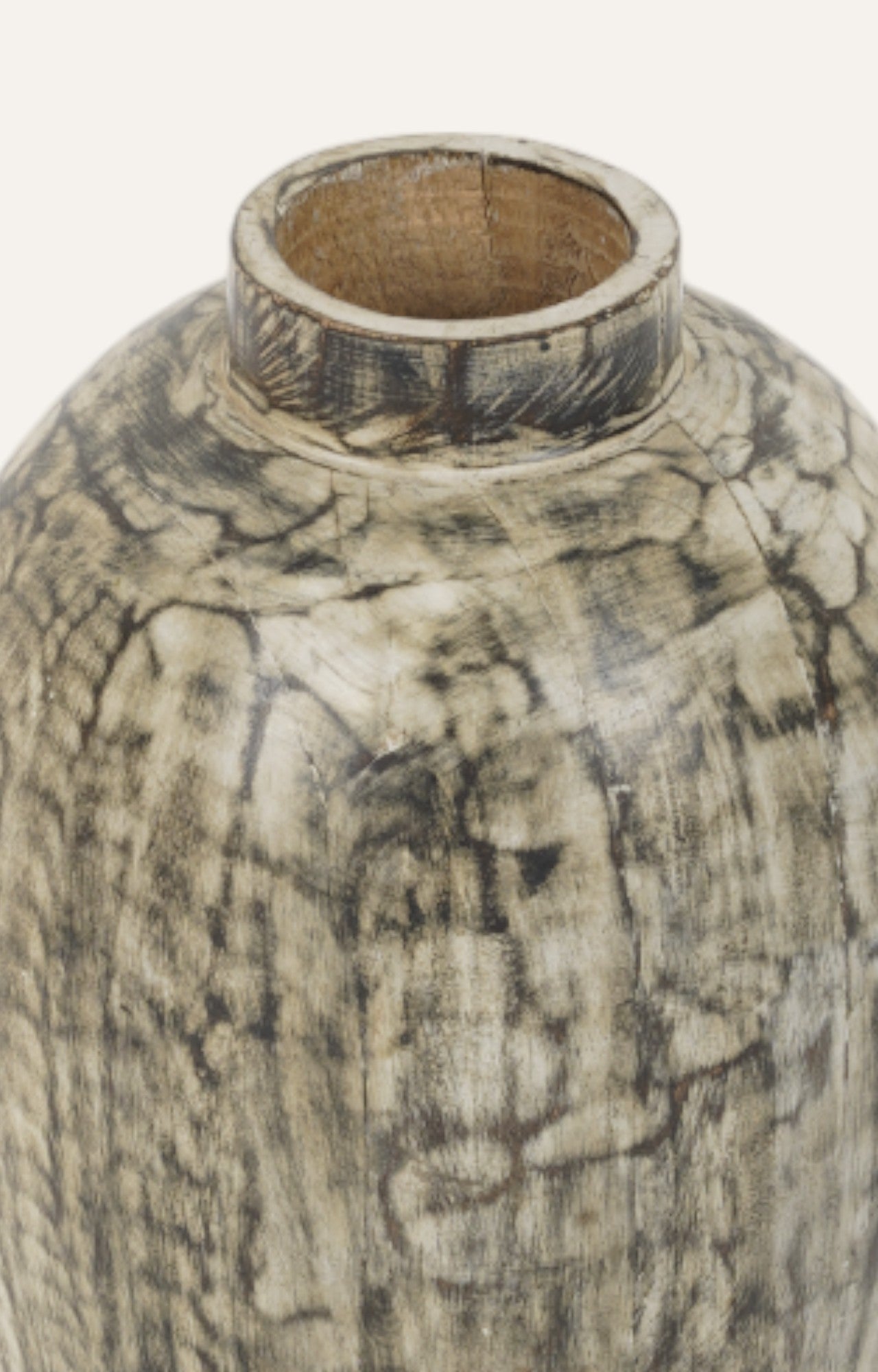 Distressed Wooden Vase Set of 2
