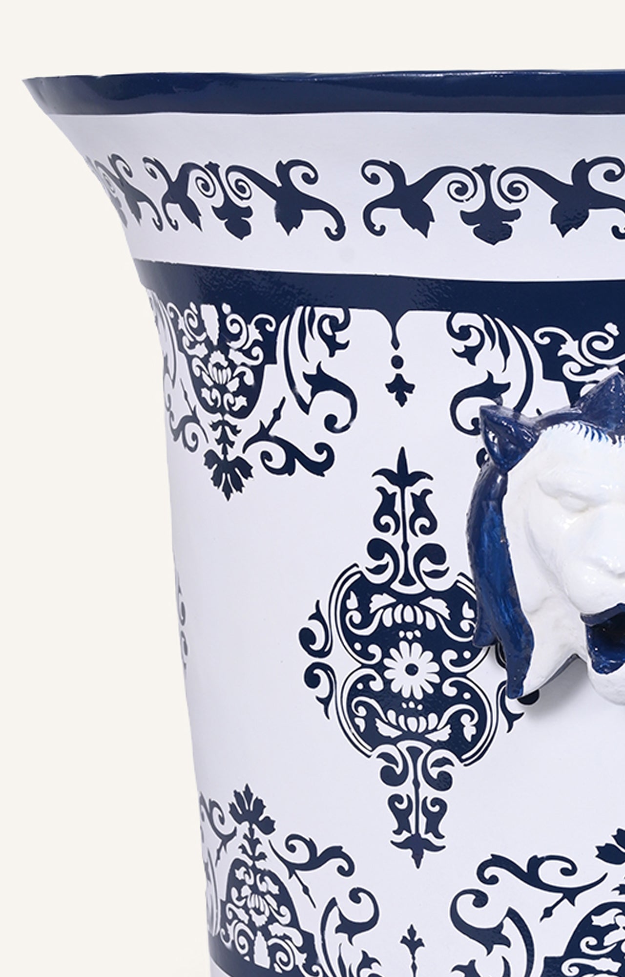 Lion Head Blue Iron Outdoor planter