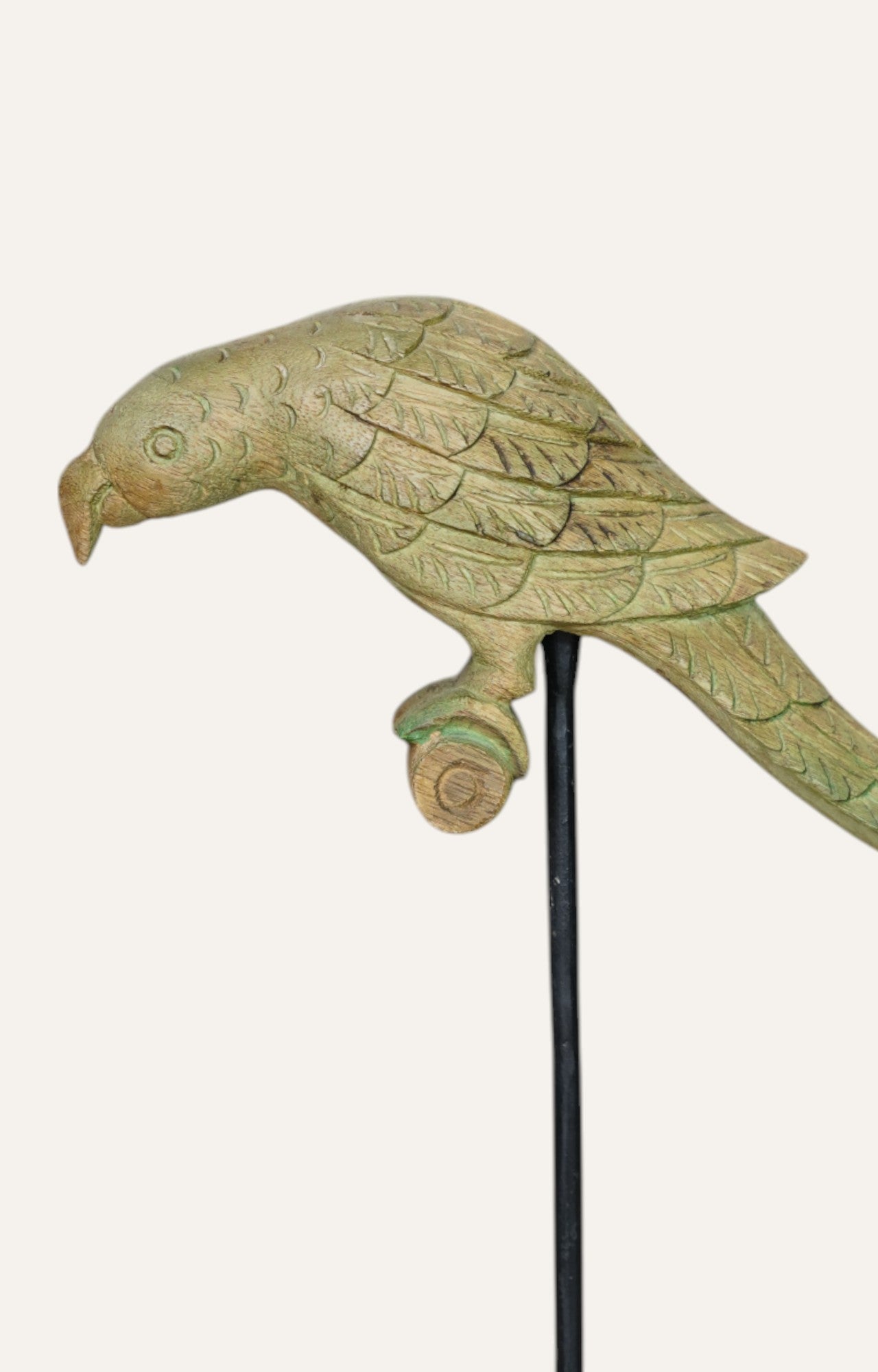 Vintage-Style Parrot Sculpture on Iron Stand