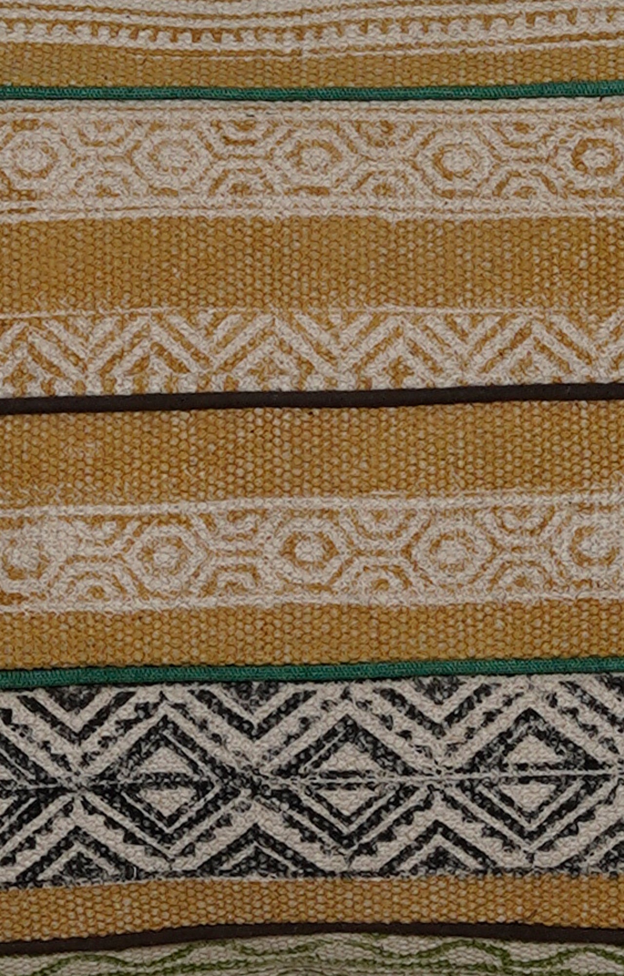 Multicolor Printed Cotton Cushion in Muted Tones