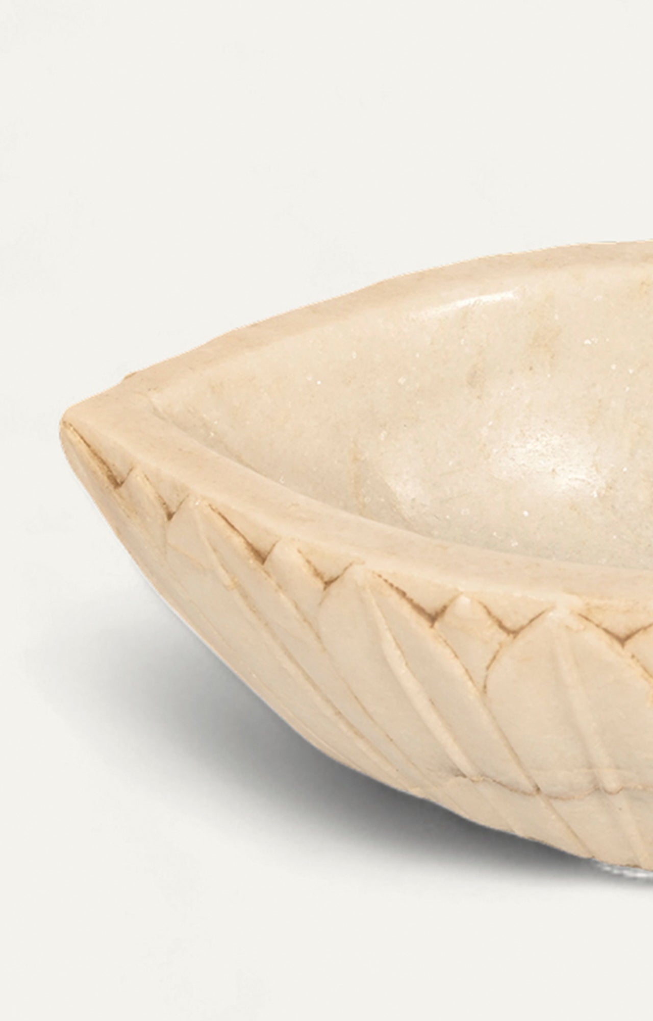 Sleek Marble Boat Bowl