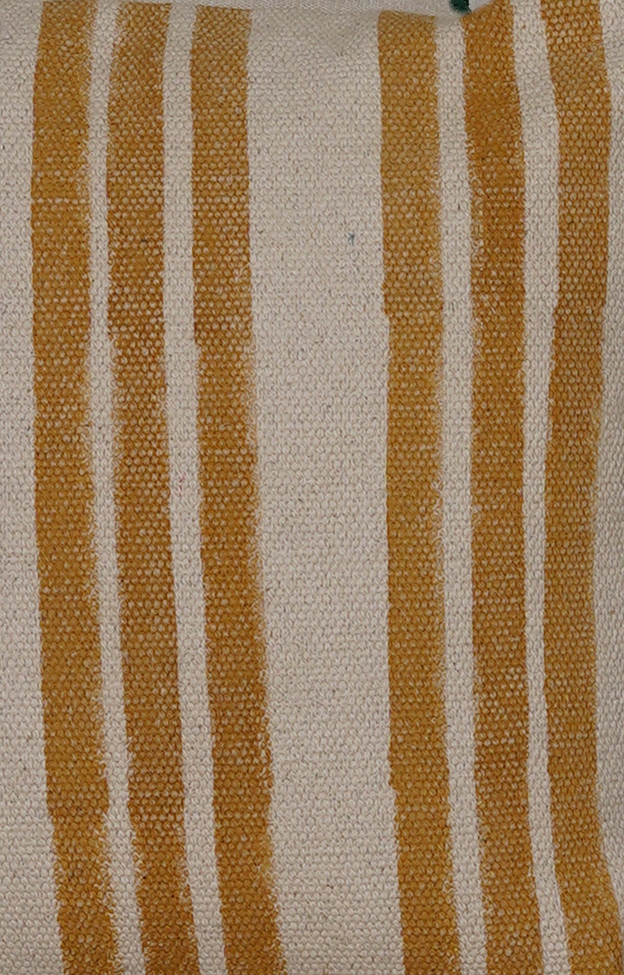White and Yellow Striped Printed Cushion