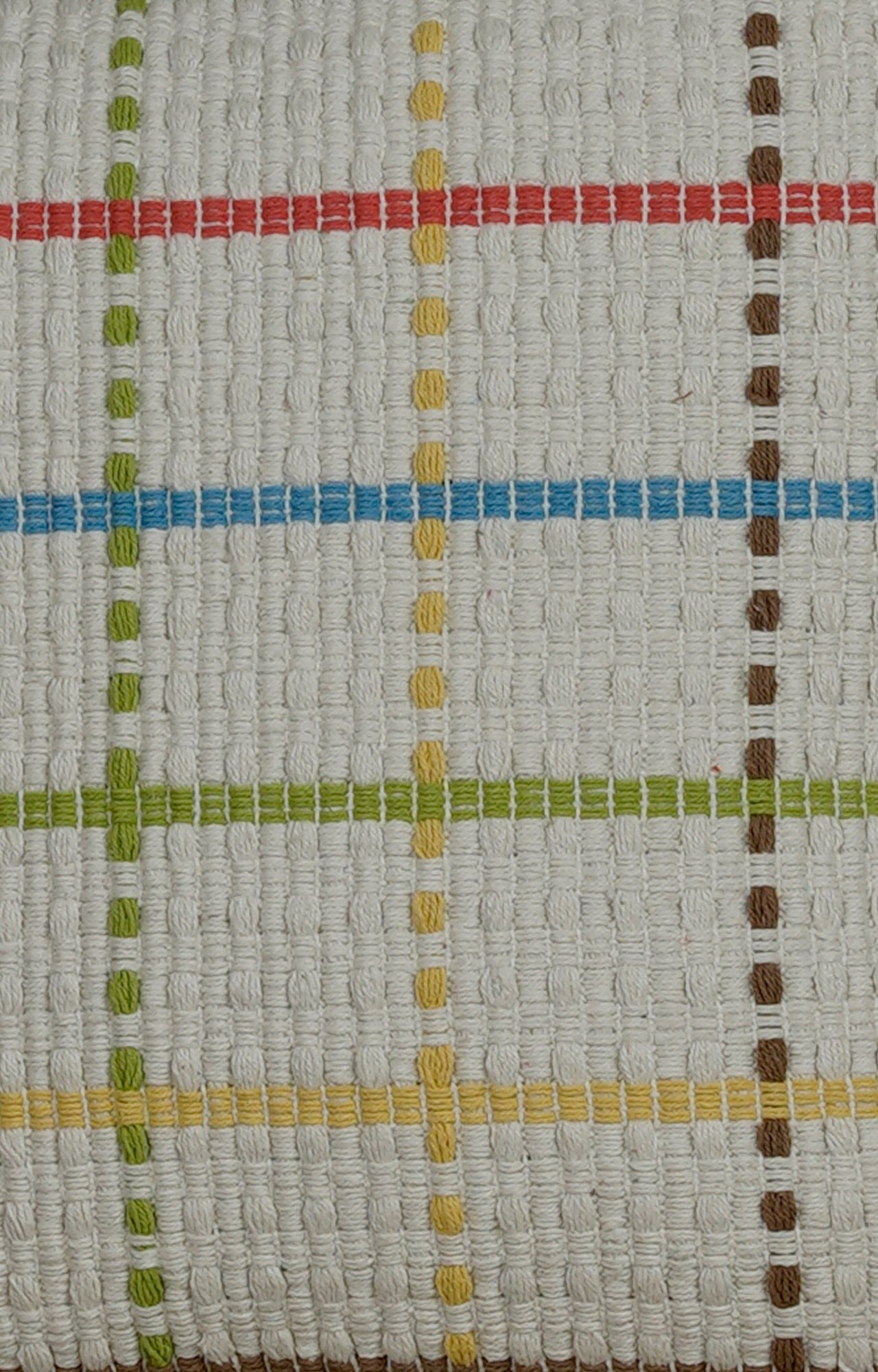 Embroidered Cushion in Colorful Checkered Pattern