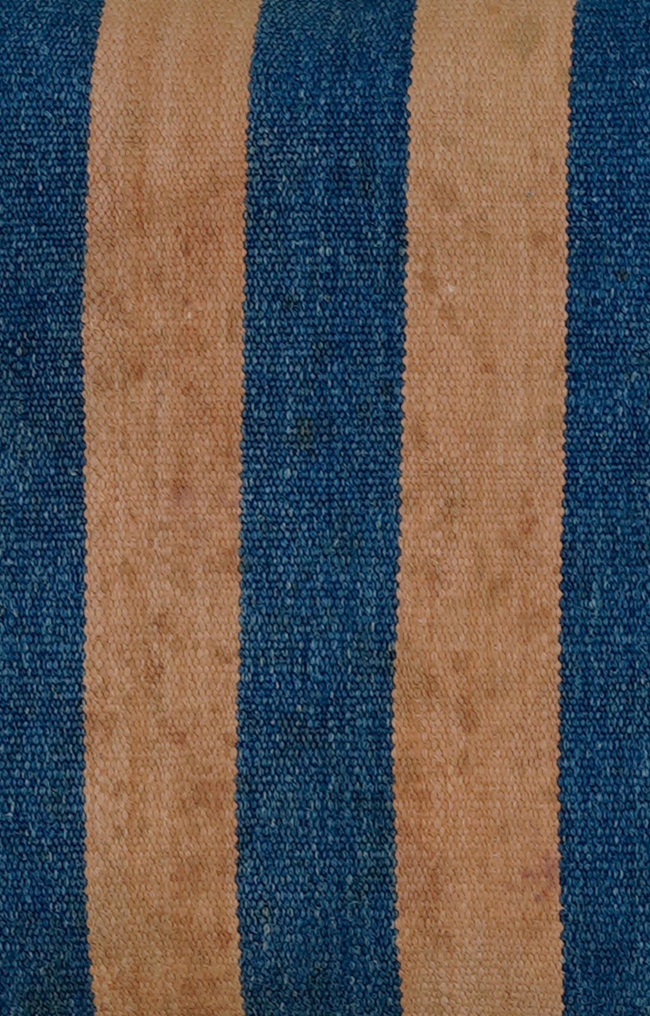 Yellow and Blue Striped Printed Cushion