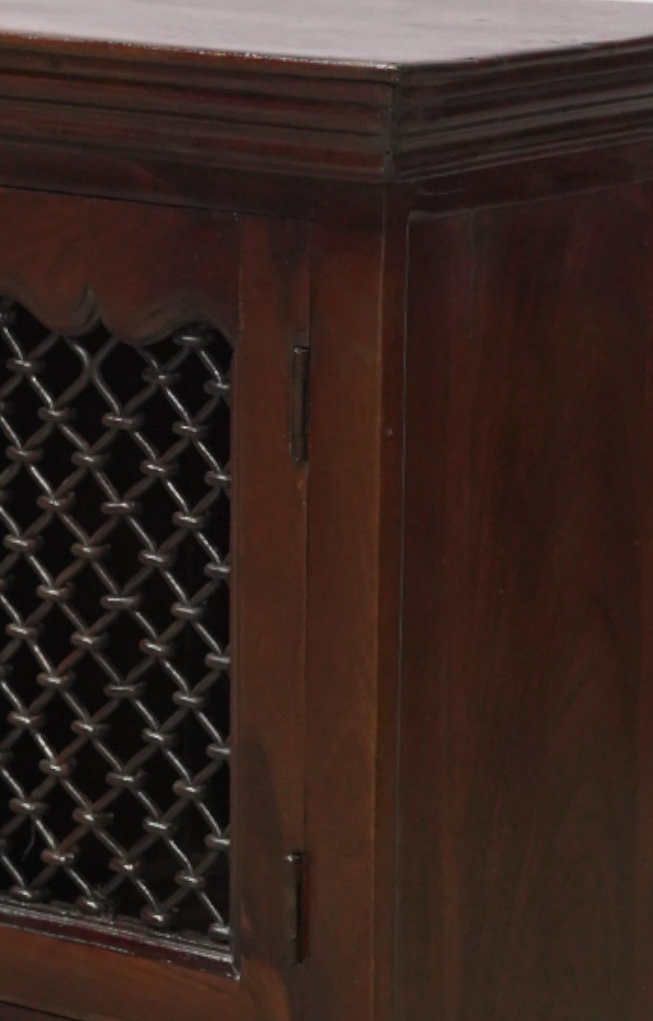 Lattice Tall Wooden Side Cabinet with Drawers