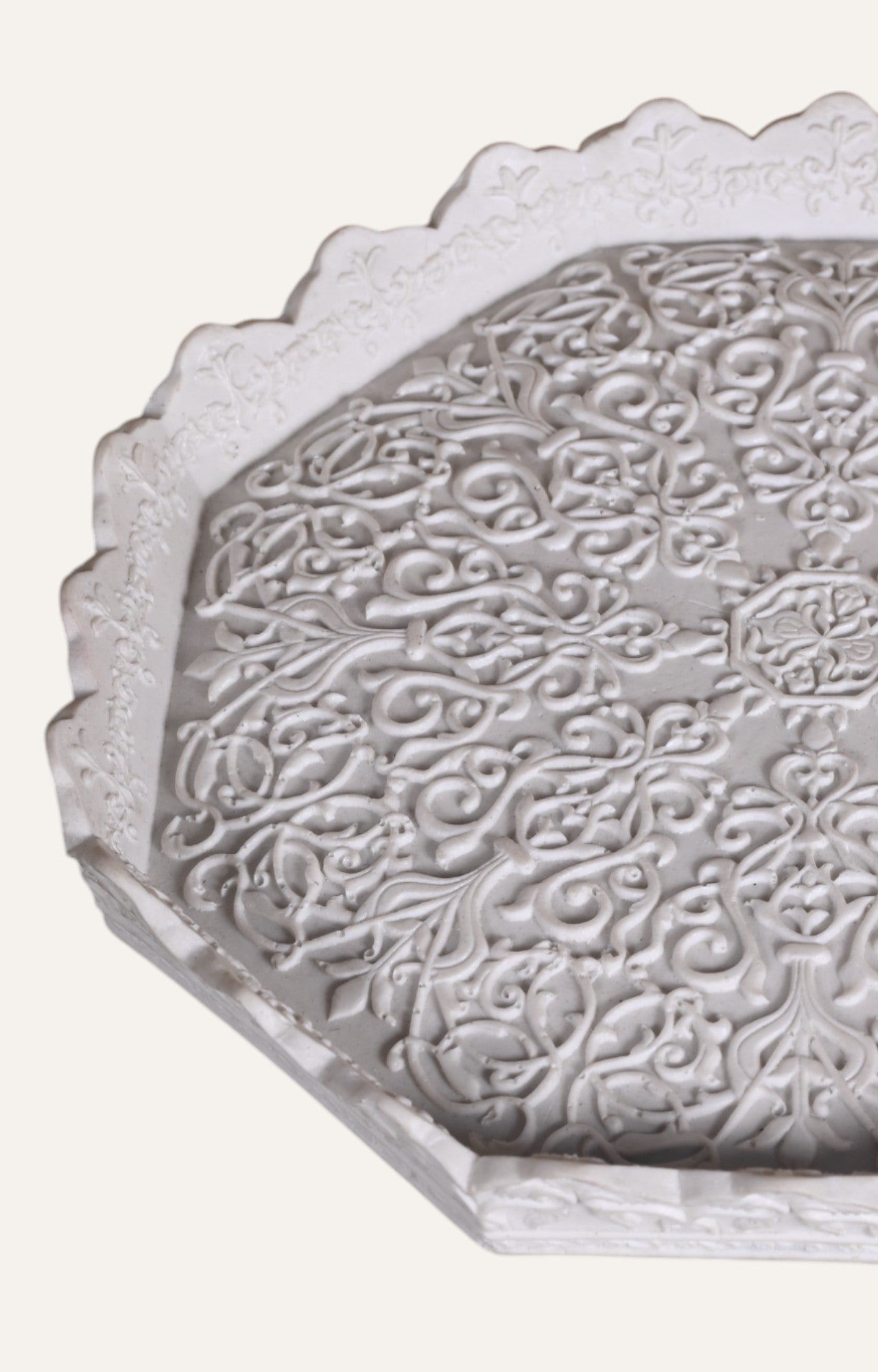 Geometric Resin Tray with Textured Base