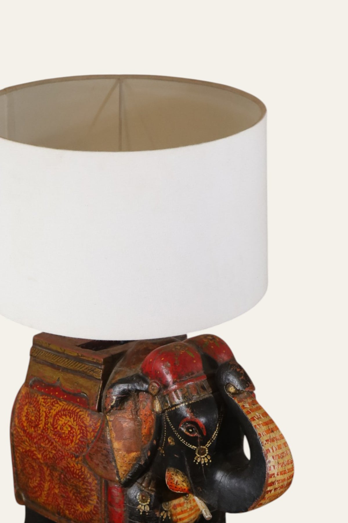 elephant table lamp with white shade