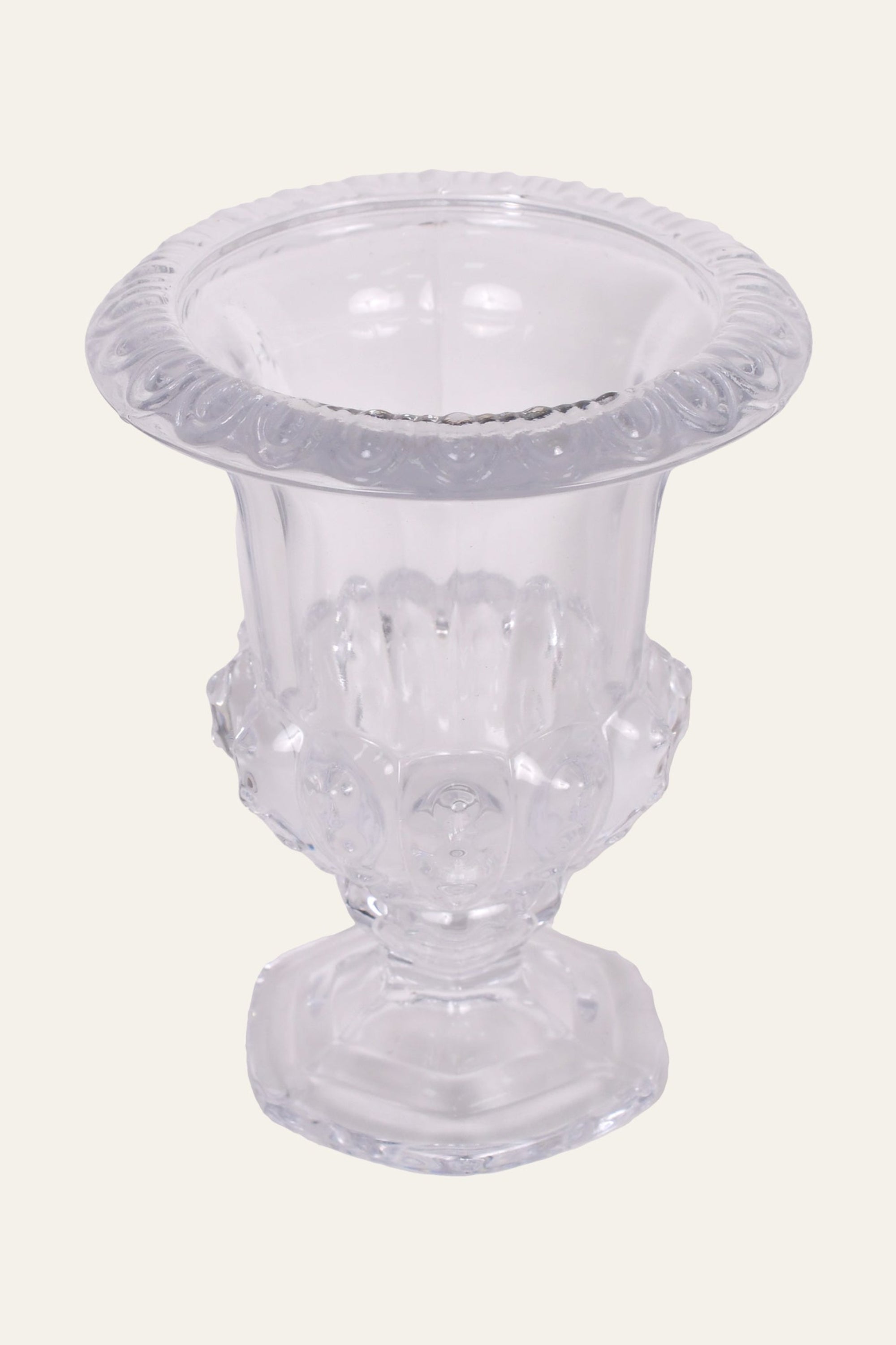 floral embossed glass candle holder