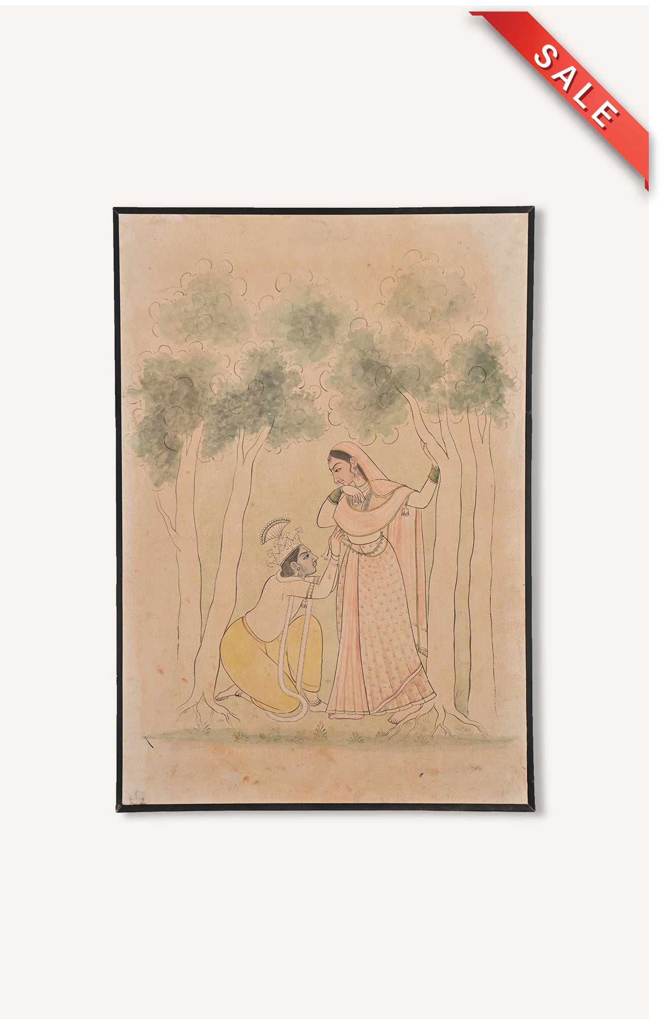 framed painting of Radha and Krishna