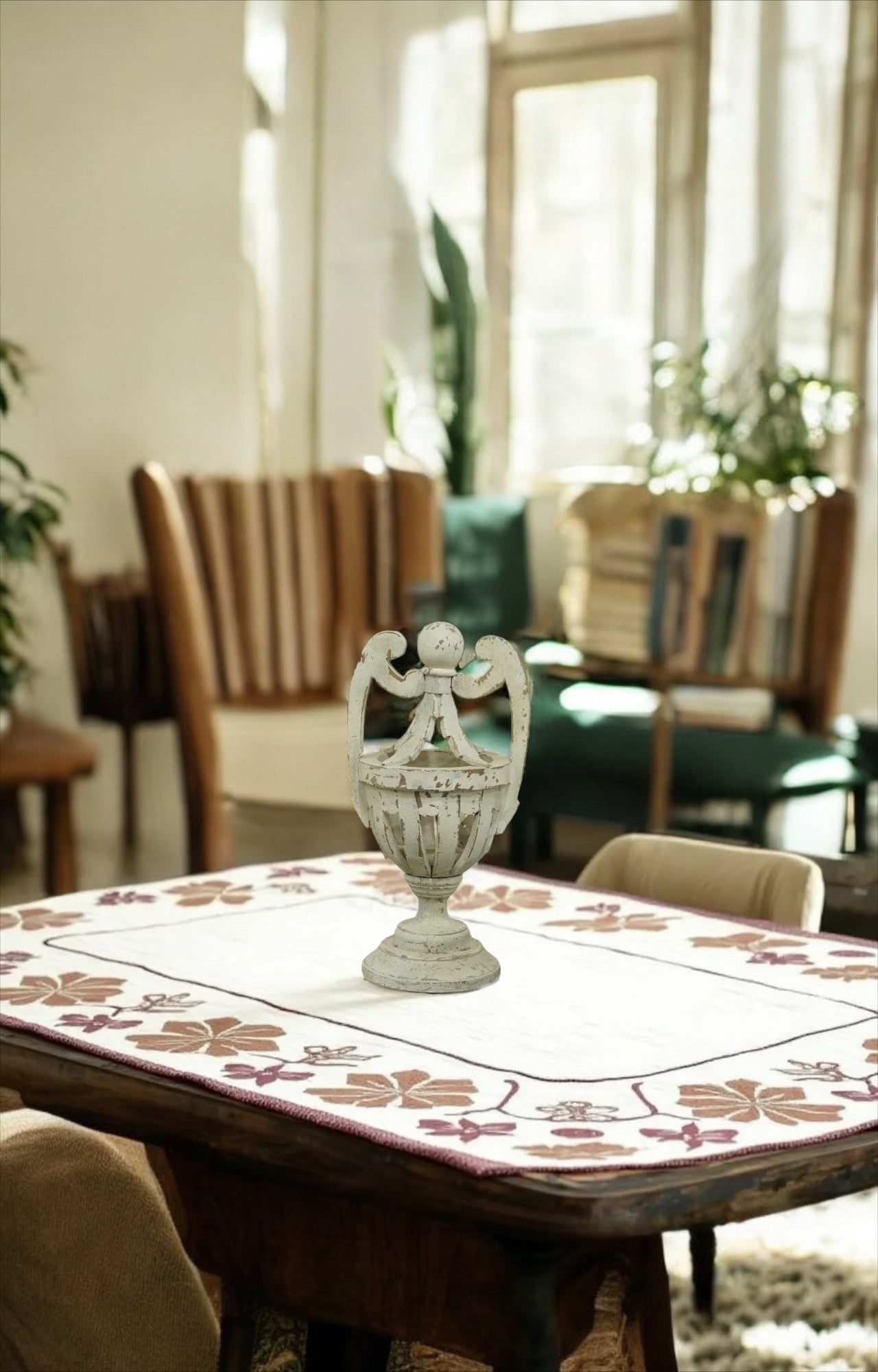 Distressed Off-White Wooden Decor