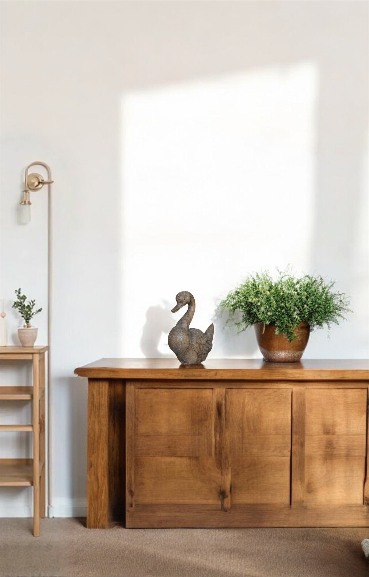 Carved Wooden duck statue