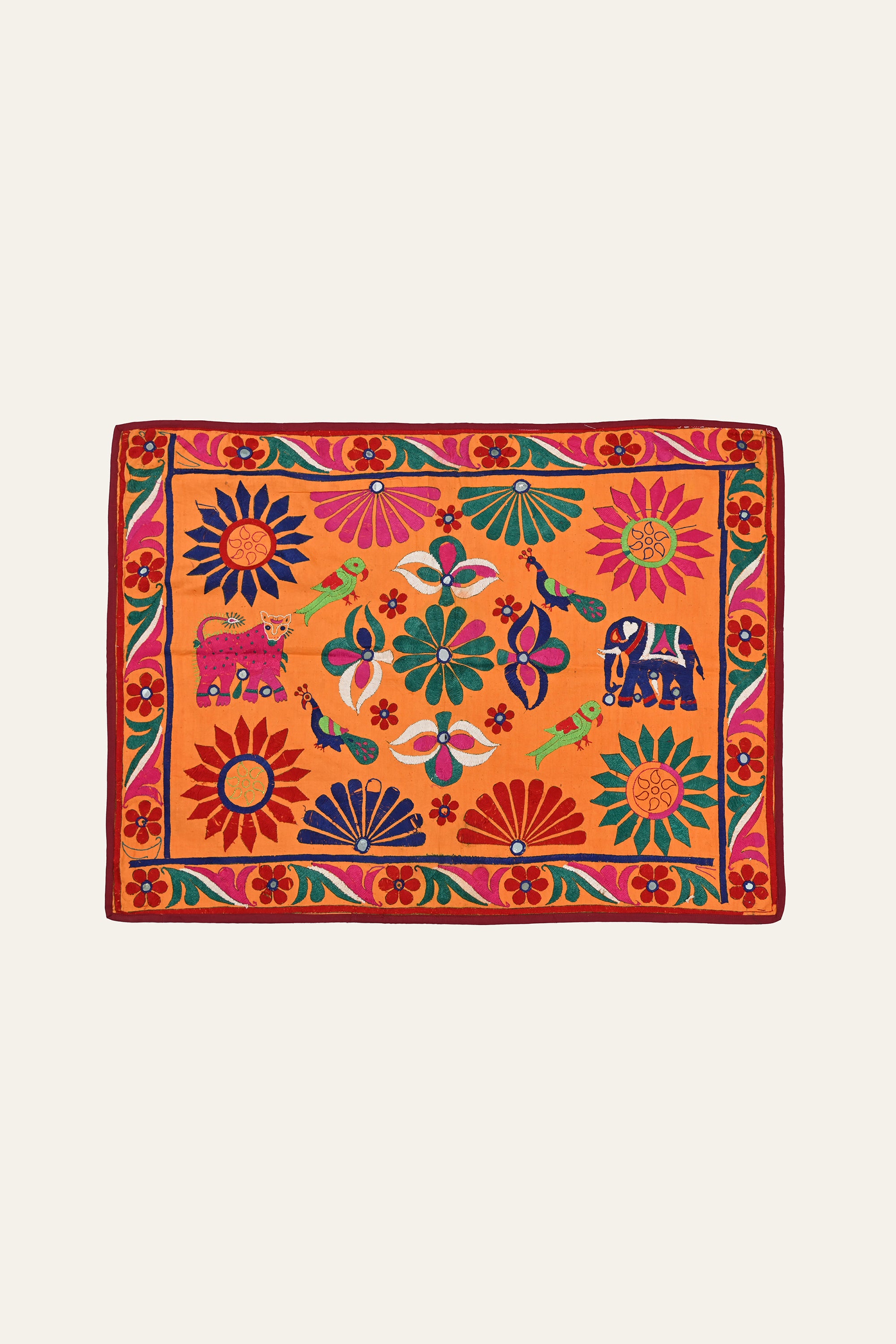 hand embroidered elephant wall hanging