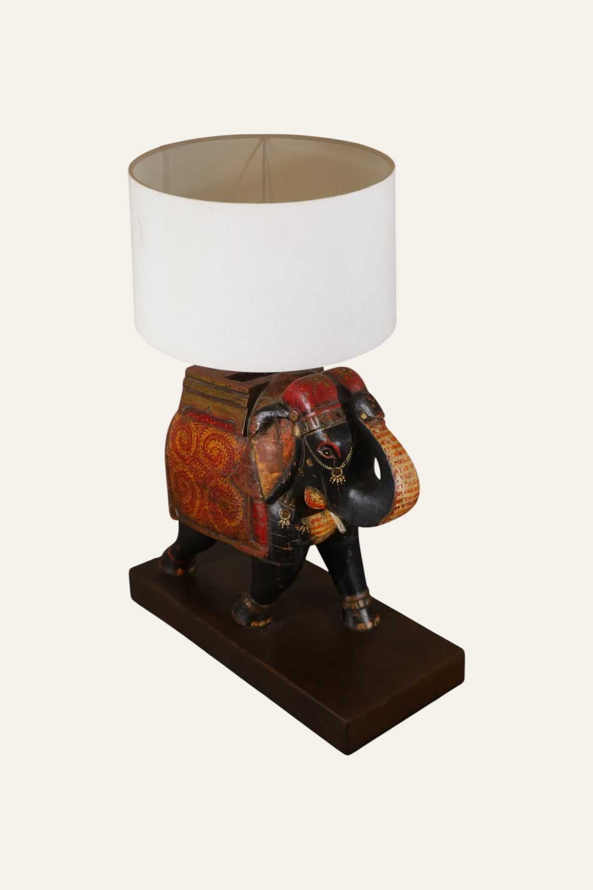 hand painted elephant table lamp