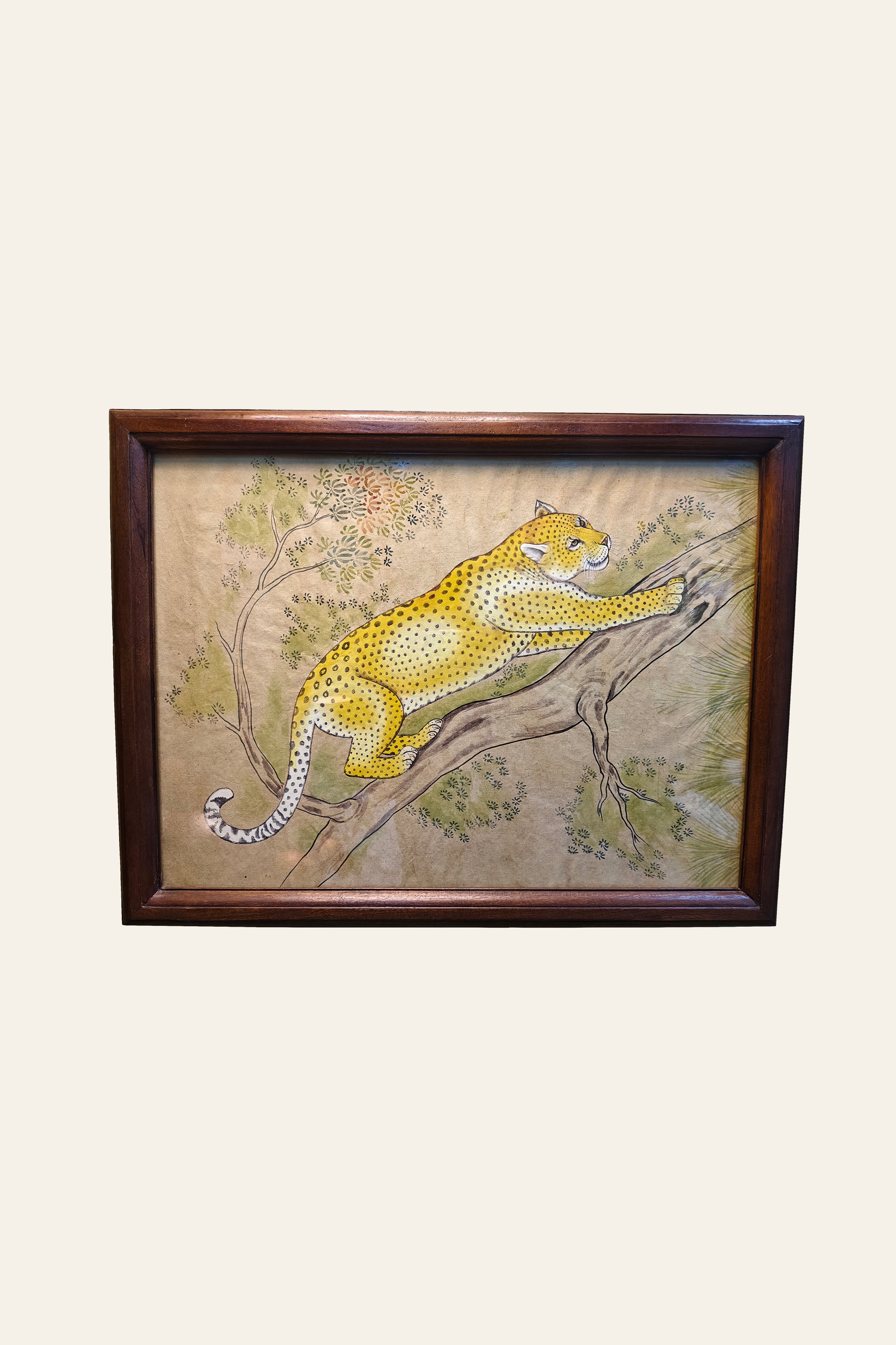 hand painted leopard wall artwork